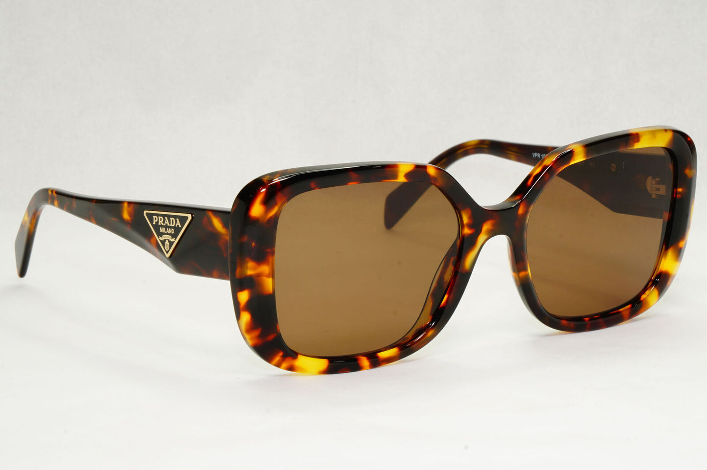 Prada Sunglasses Triangle Symbole Square Brown Tortoise PR10ZV VPR 10Z VAU-1O1