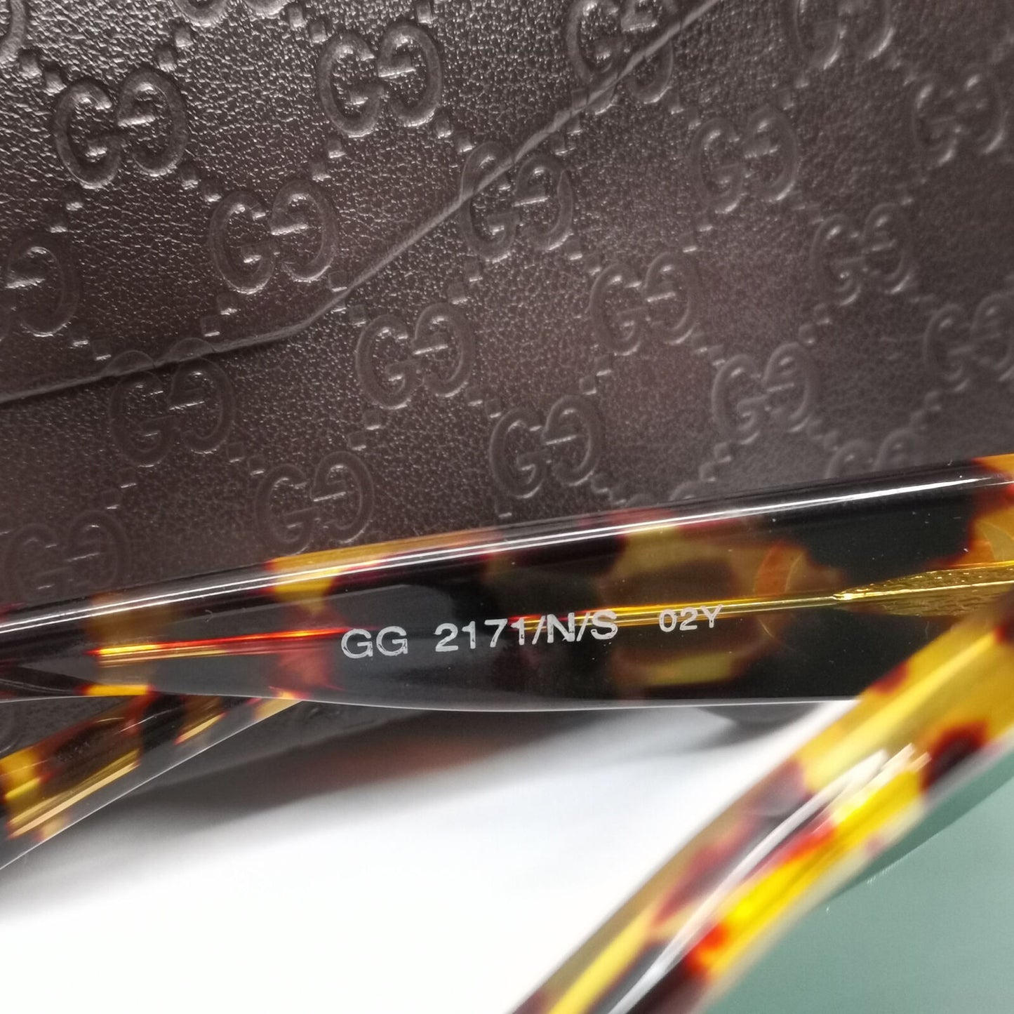 Gucci 1996 Sunglasses Vintage Brown Tortoise Green Gold GG 2171/N/S 02Y 181022