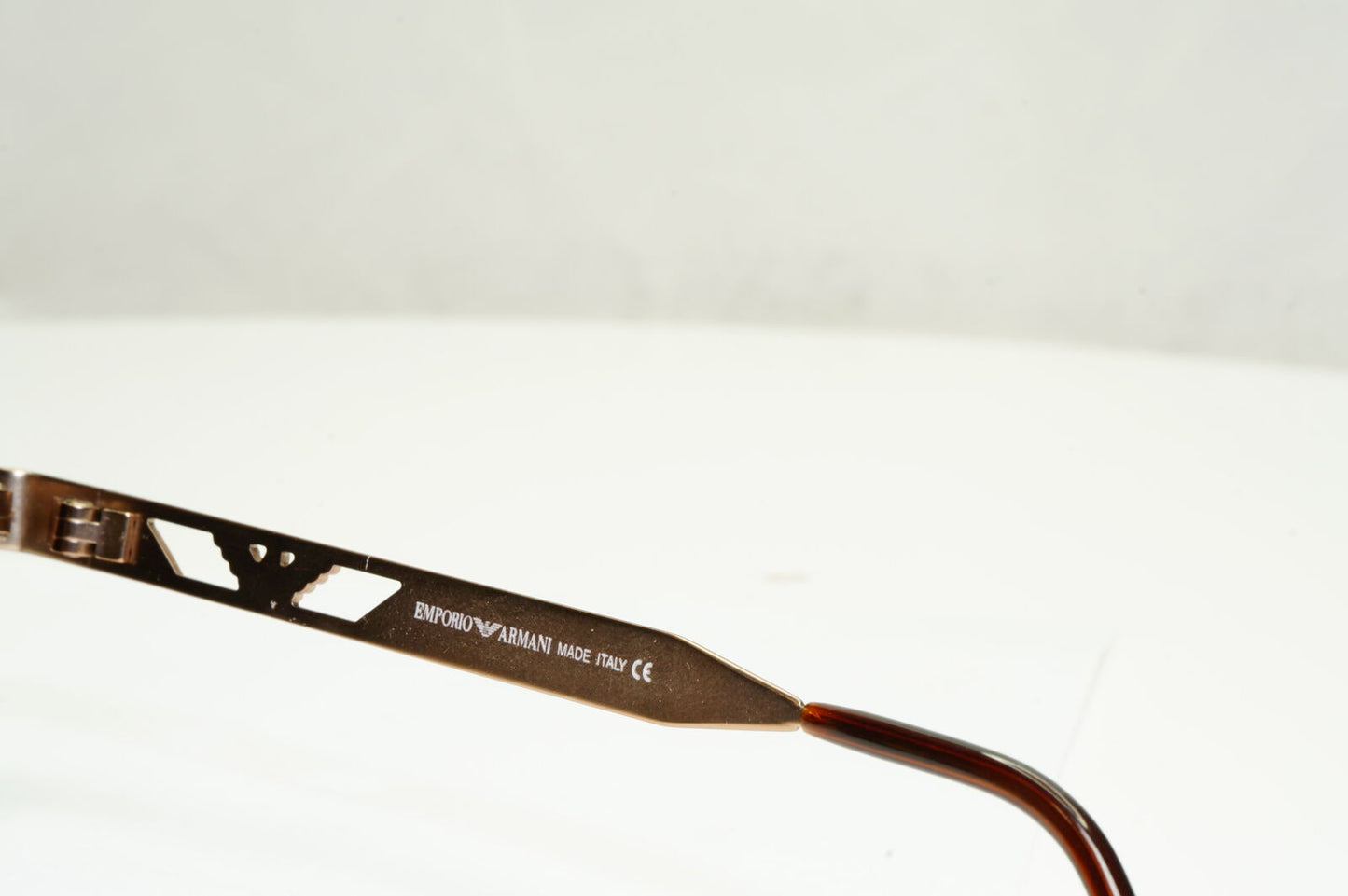 Emporio Armani Sunglasses 1997 Vintage Round Pale Gold Green Eagle 039-S 875