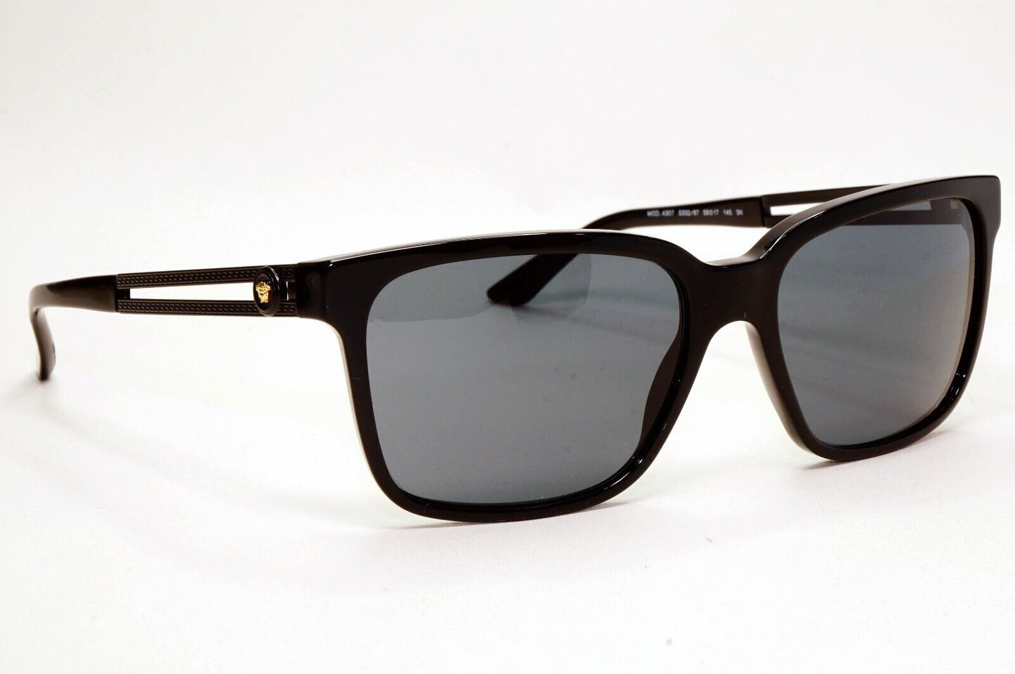 Versace Sunglasses Black Square Gold Medusa Dark Grey MOD VE 4307 5332/87 58mm