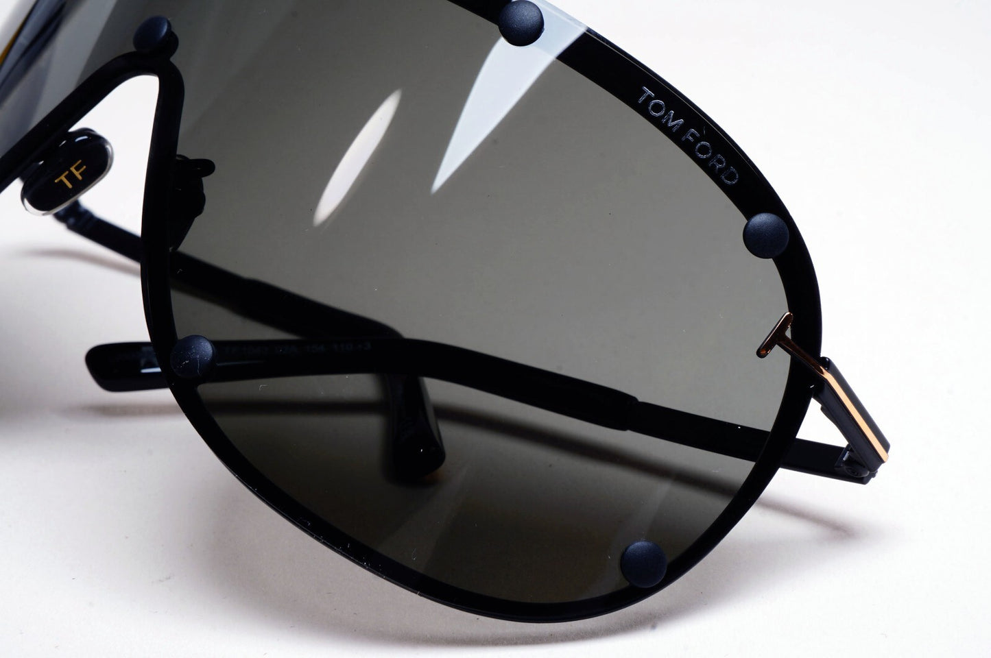Tom Ford Sunglasses Kyler Black Grey Gold Shield Visor FT1043 TF 1043 02A