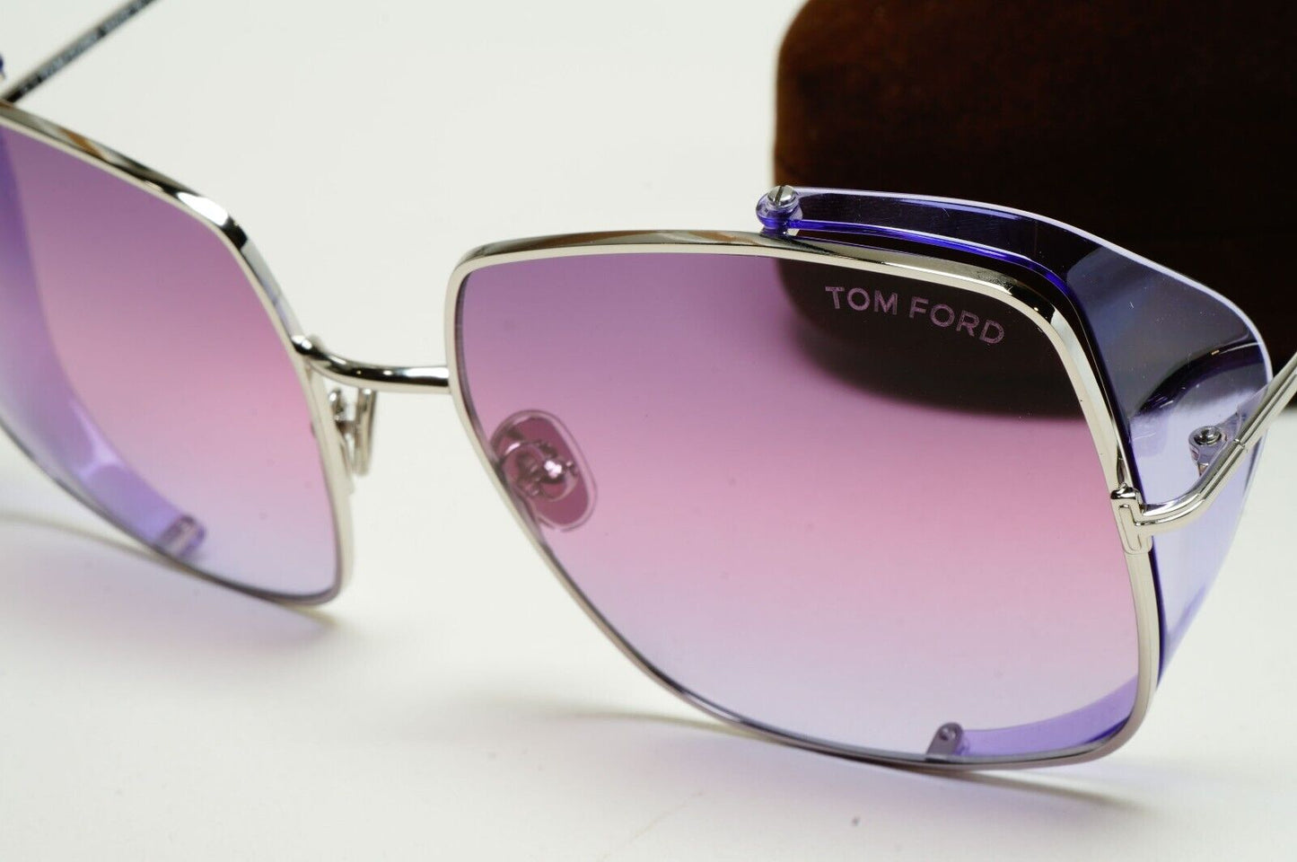 Tom Ford Sunglasses Toby-02 Pink Violet Silver Side Shields FT0901 TF 901 16Z