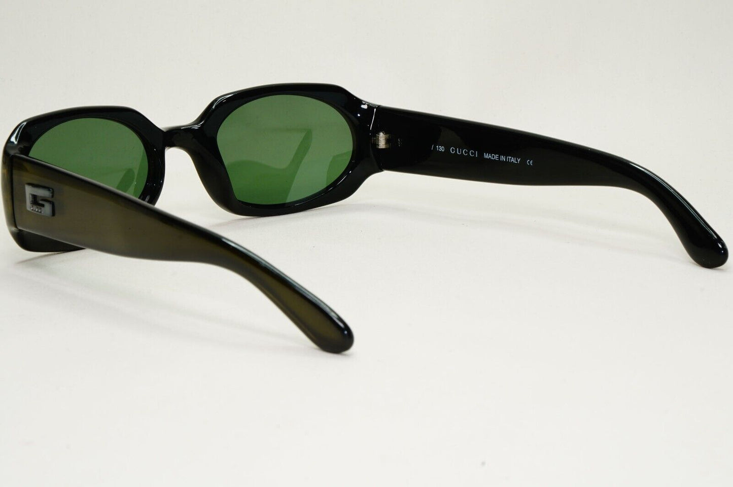 Gucci Sunglasses 1998 Vintage Green Dark Olive Square GG 2436/S 5YB 52mm 041124
