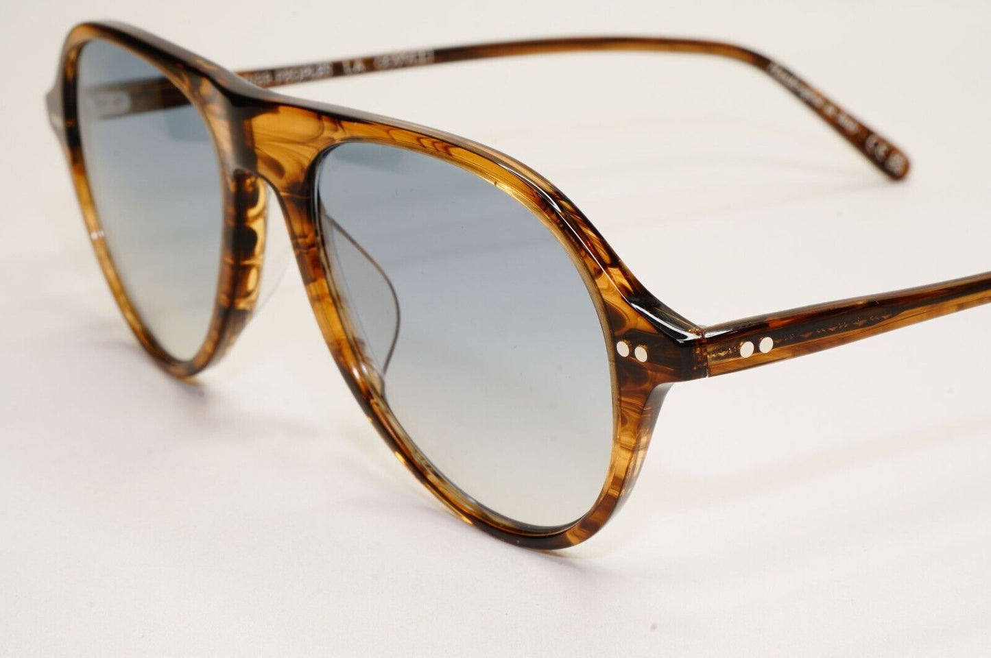 Oliver Peoples Sunglasses Emet Brown Sepia Blue Teal Pilot OV 5406U 1689 53mm