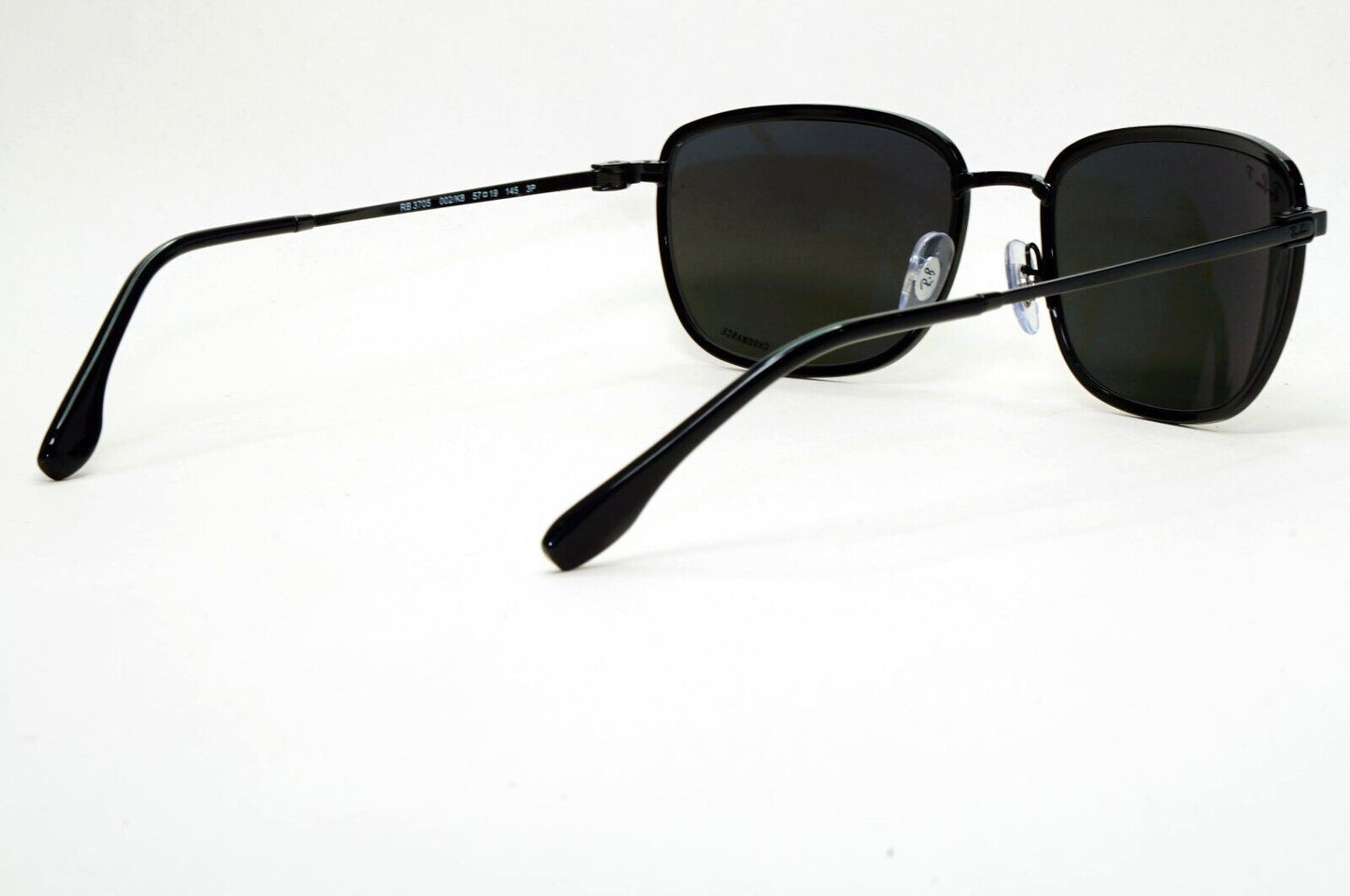Ray-Ban Sunglasses Polarized Chromance Black Metal Wrap RB 3705 002/K8 57mm