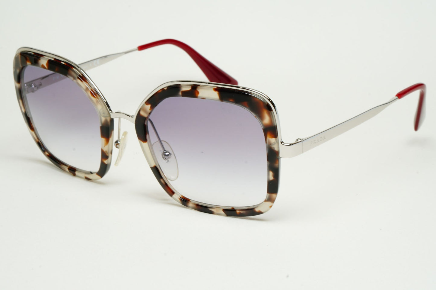 Prada Sunglasses Silver Brown Tortoise Grey Pale Violet PR57US SPR 57U UAO-409