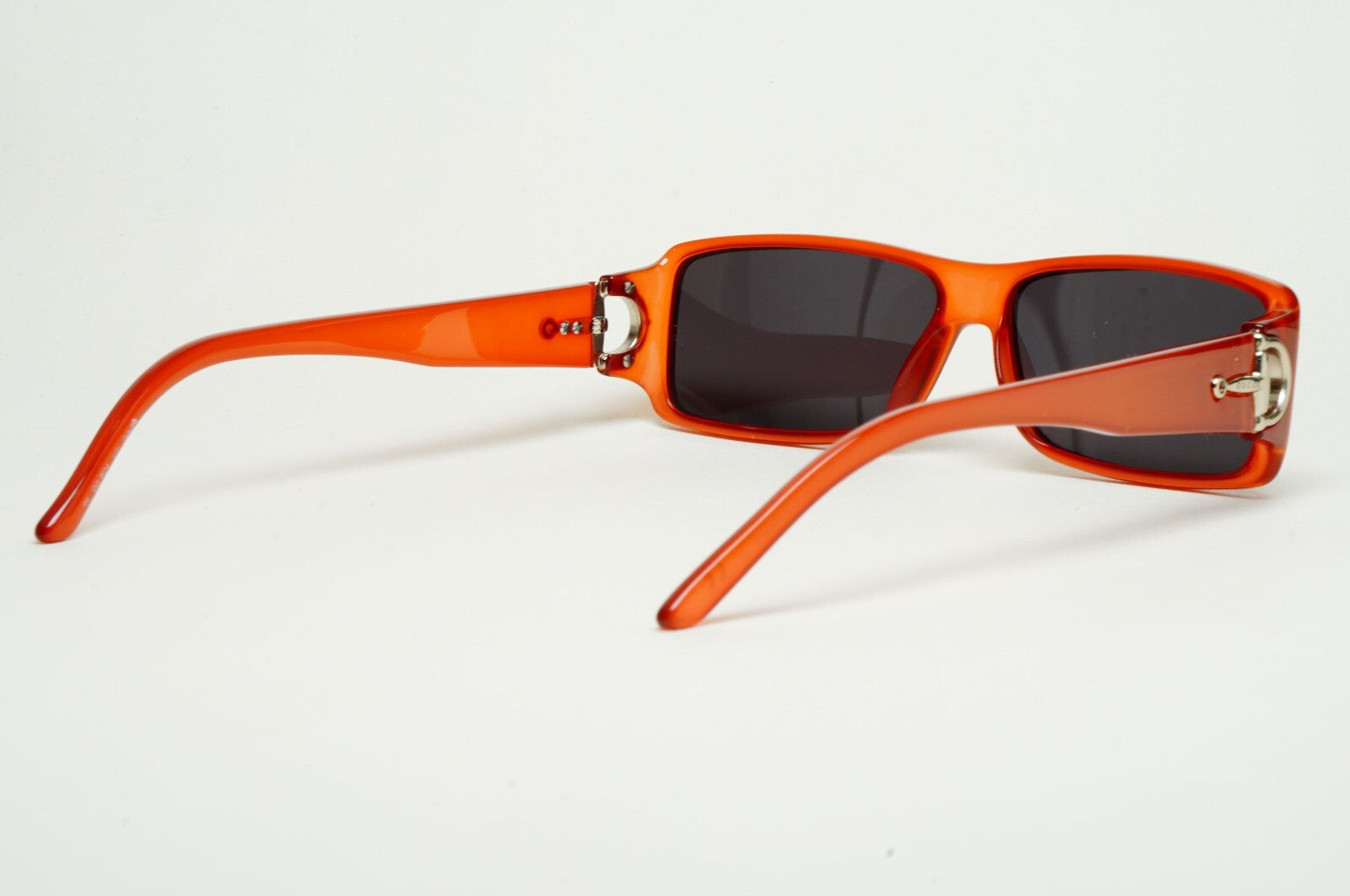 Gucci Sunglasses 2004 Vintage Coral Opalin Pale Red Black Rectangle GG 1524 U1T