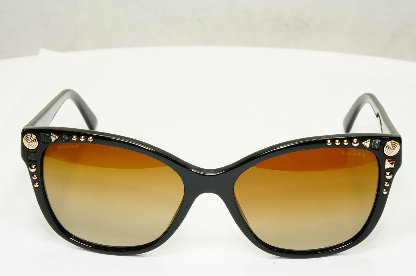 Versace 2013 Sunglasses Polarized Black Brown Gold Studs MOD 4270 GB1/T5 180323