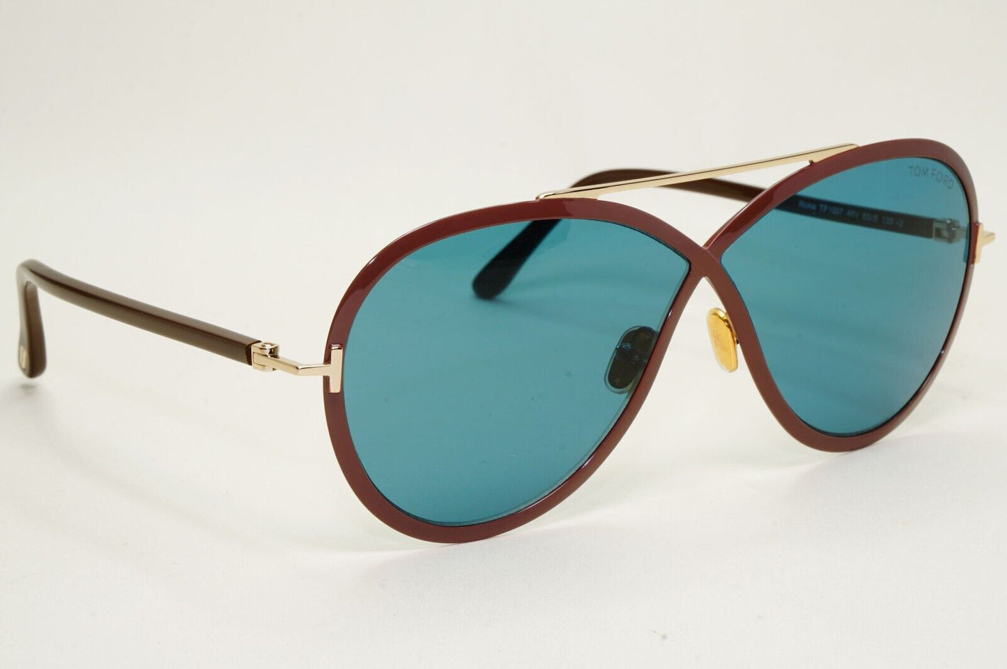Tom Ford Sunglasses Rickie Pilot Brown Teal Blue Large FT1007 TF 1007 48V