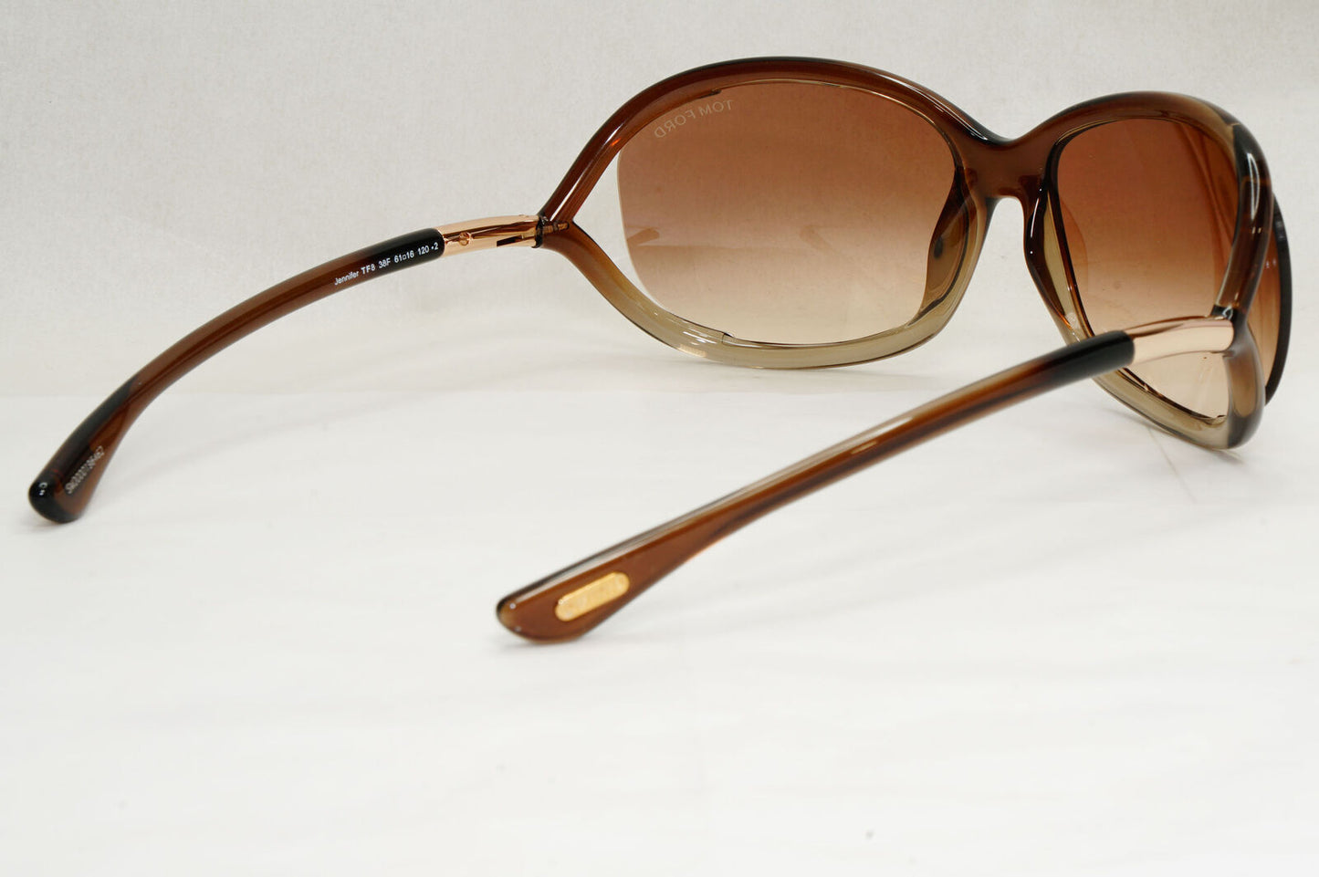 Tom Ford Sunglasses Jennifer Brown Gradient Shiny Gold Wrap FT0008 TF8 38F