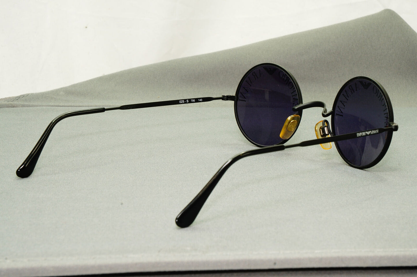 Emporio Armani 1997 Vintage Sunglasses Round Lens Logo Print Iconic 025-S 706