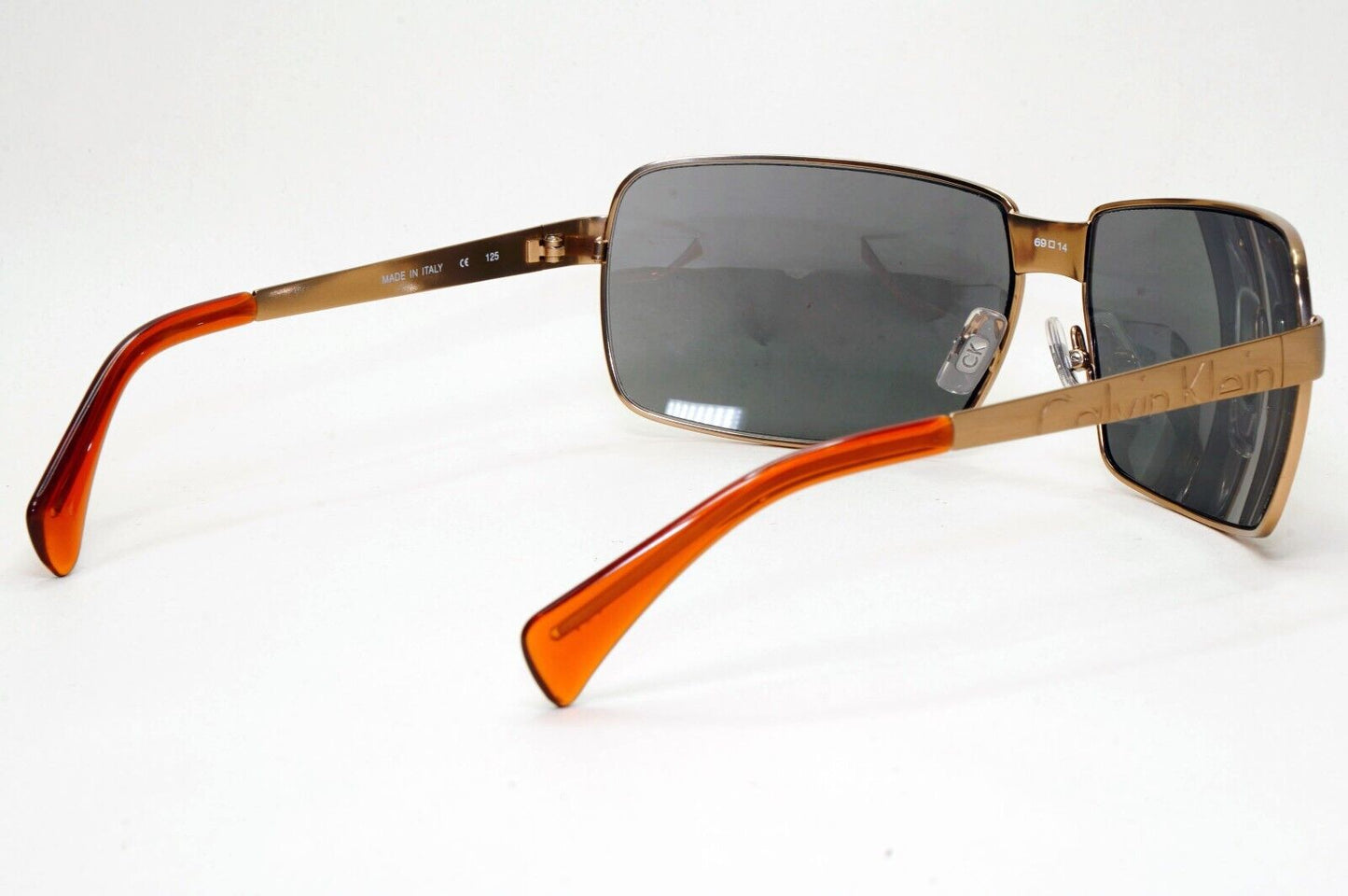 Calvin Klein Sunglasses 2005 Vintage Bronze Grey Metal Wrap 466S 501 121124