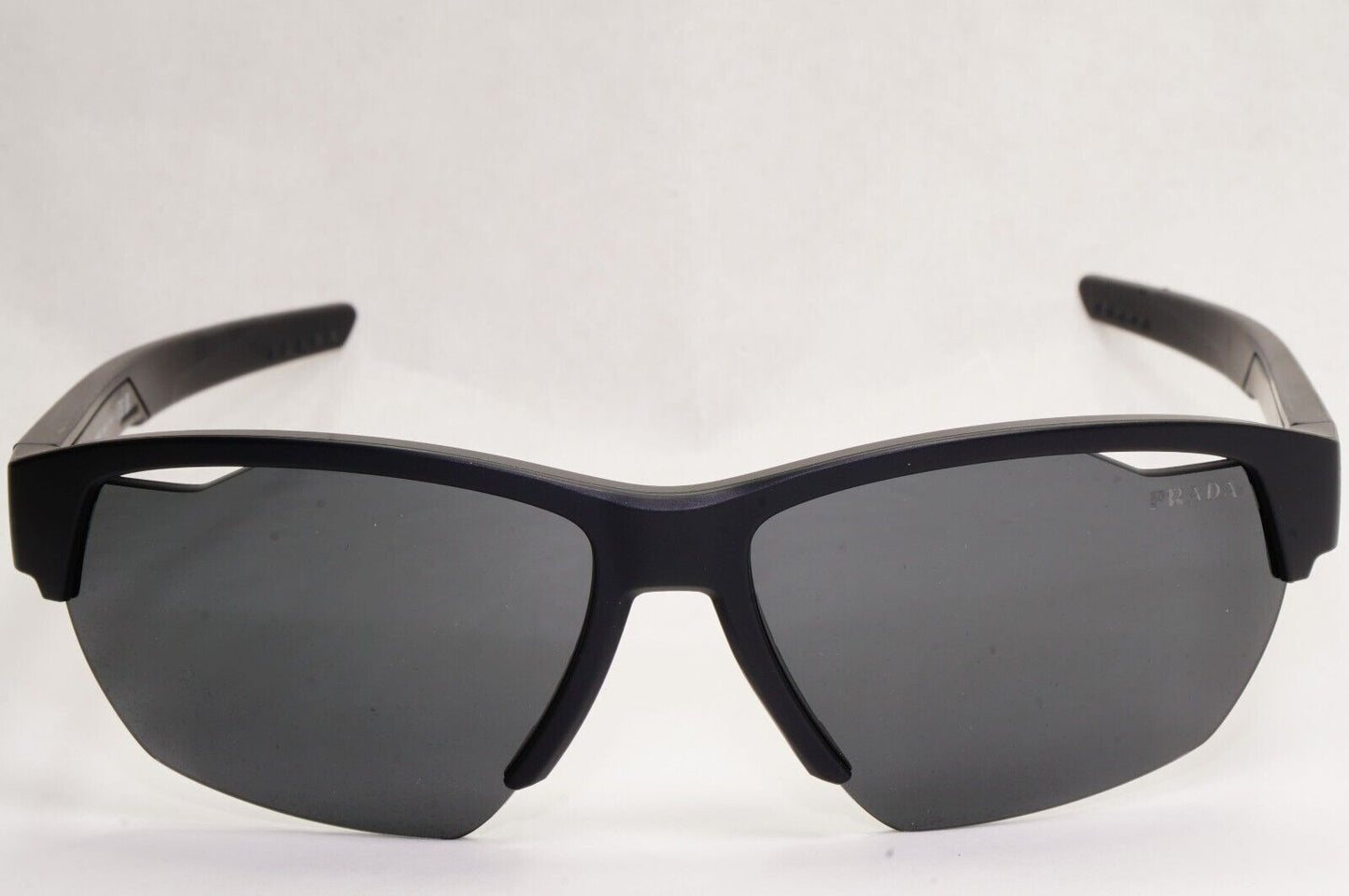 Prada Sunglasses Black Matte Wrap Grey Lens Vents PS03YS SPS 03Y 1BO-06F 64mm