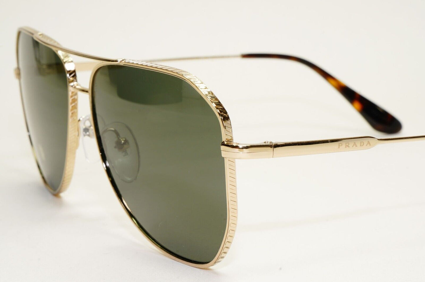 Prada Sunglasses Polarised Glass Gold Green Pilot PR63XS SPR 63X ZVN-03R 58mm