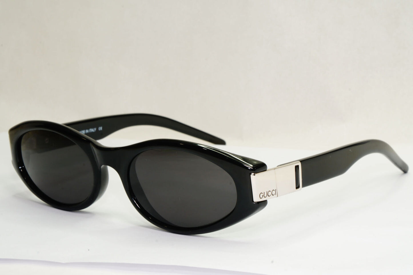 Gucci Sunglasses 1998 Vintage Black Silver Rectangle GG 2411/S D28 55mm 180224