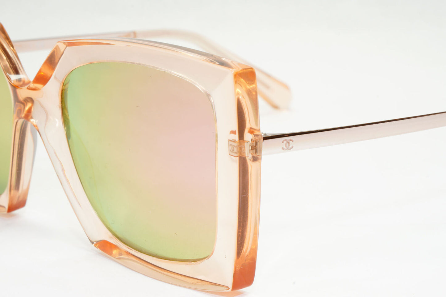 Chanel Sunglasses Pink Mirror Polarized Square Transparent 6051 c.1649/E0 151223