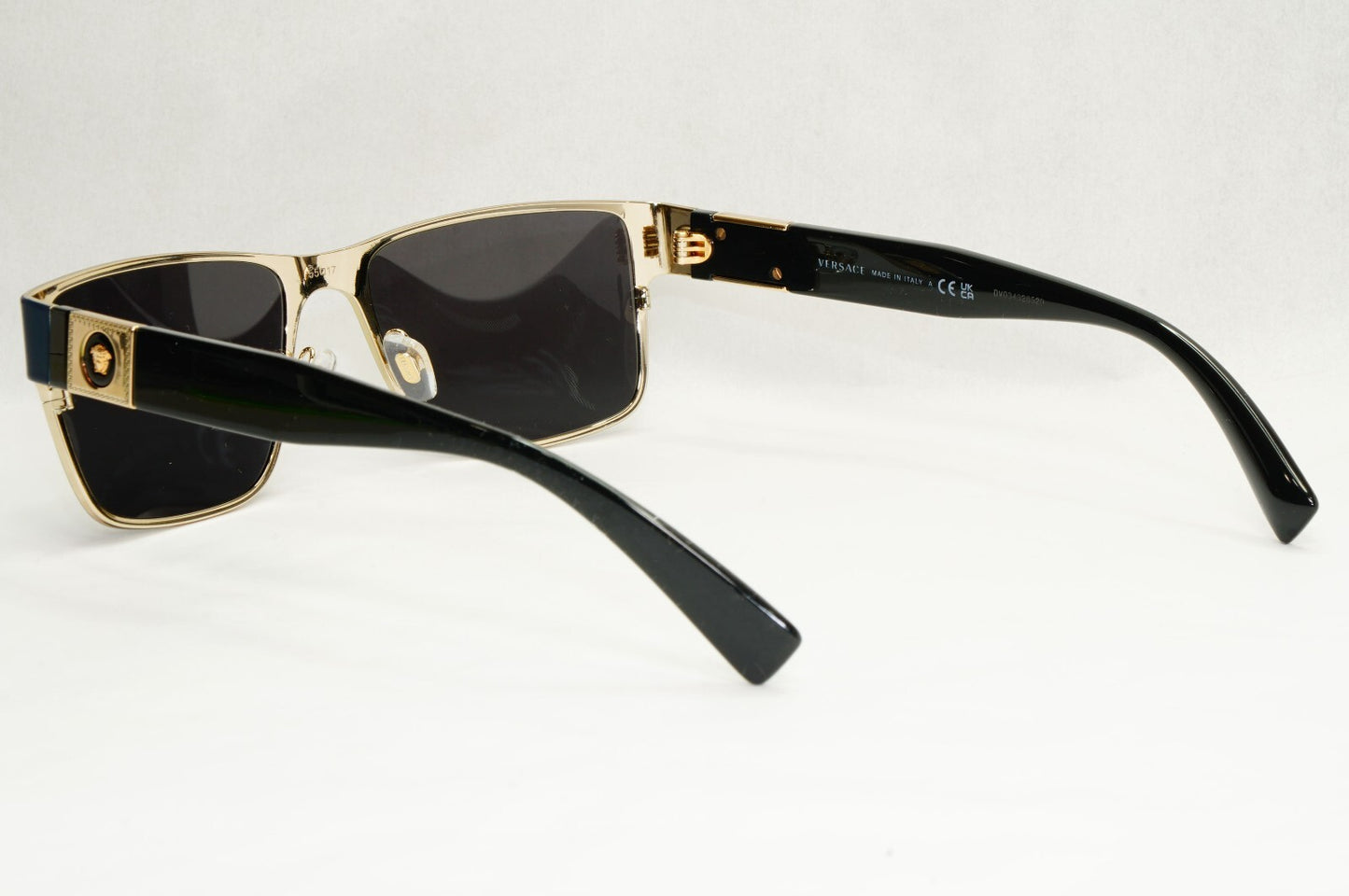 Versace Sunglasses Dark Blue Black Gold Square Metal Rectangle MOD VE 1274 55 [a