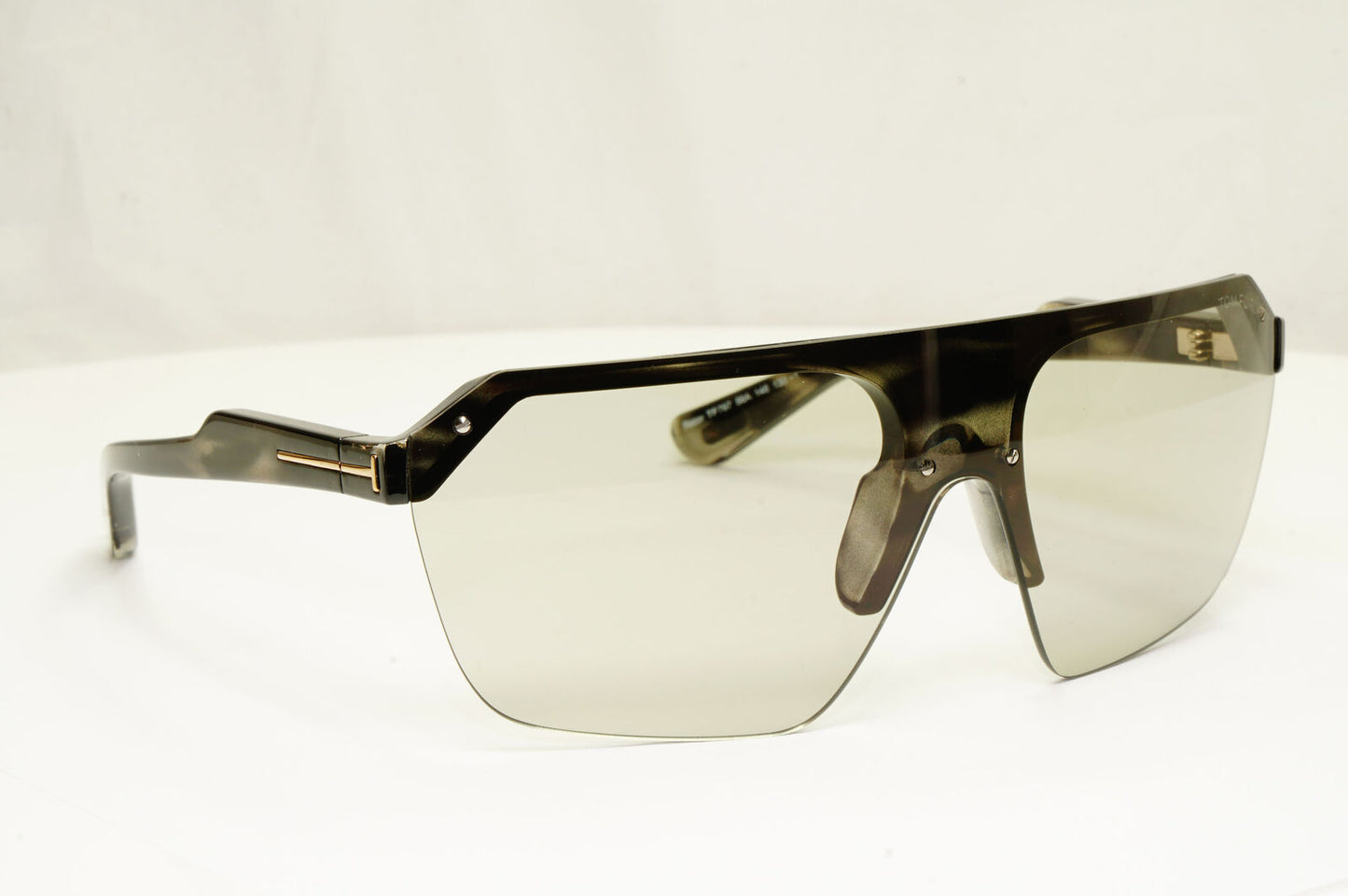 Authentic Tom Ford Mens Shield Visor Grey Havana Sunglasses Razor TF 797 56A