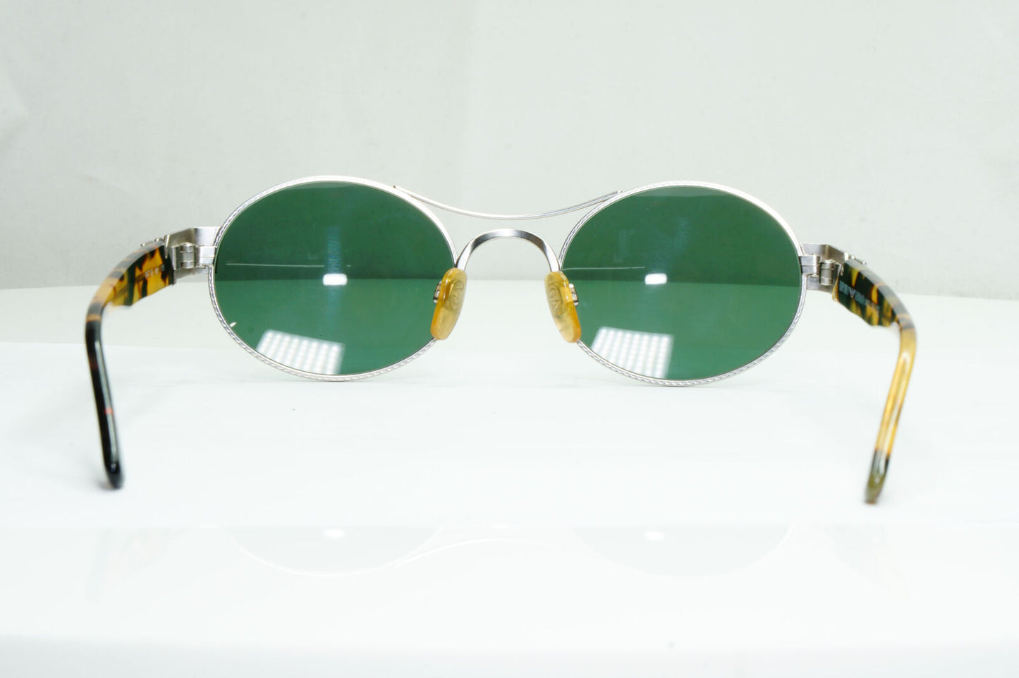 Emporio Armani Sunglasses 1997 Vintage Silver Brown Green Eagle 047-S 881