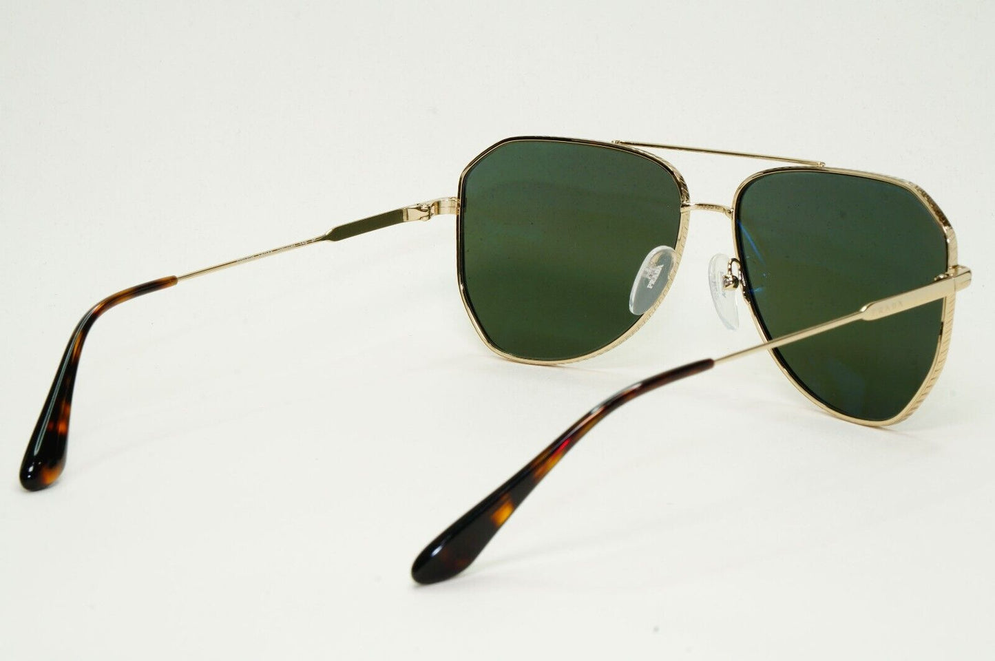 Prada Sunglasses Polarised Glass Gold Green Pilot PR63XS SPR 63X ZVN-03R 58mm