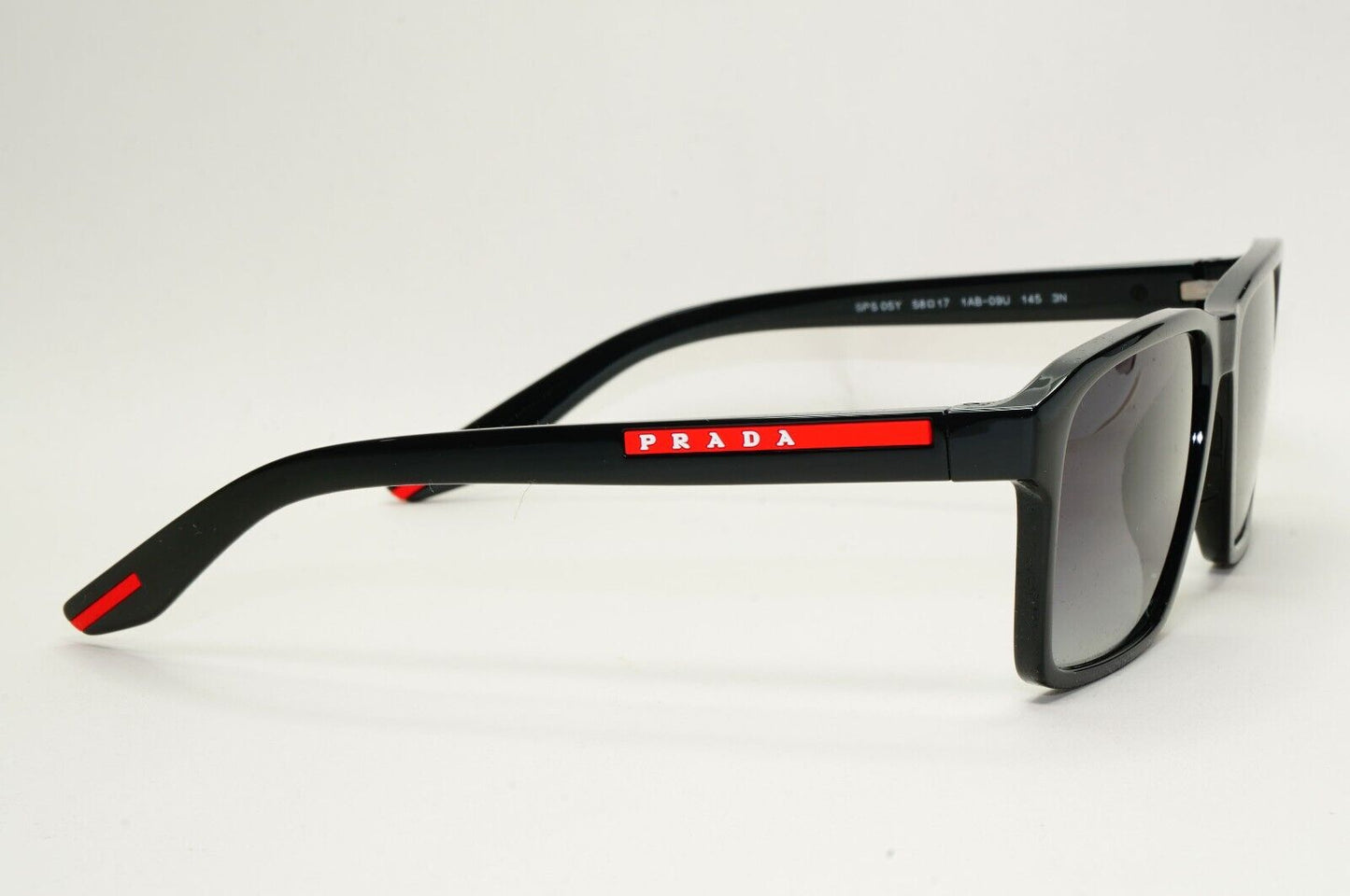 Prada Sunglasses Black Glossy Square Grey Gradient PS05YS SPS 05Y 1AB-09U 58mm