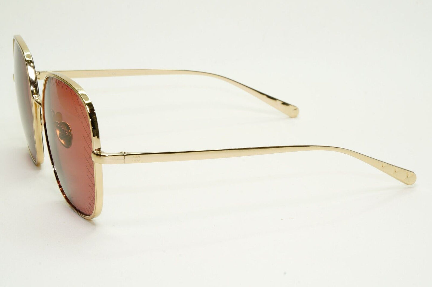 Chanel Sunglasses Gold Red Square Metal Large 4252 c.395/0H 57mm