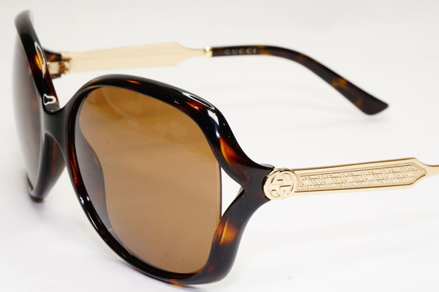 Gucci Sunglasses 2017 Gold Brown Tortoiseshell Square GG 0076S 003 60mm 051223