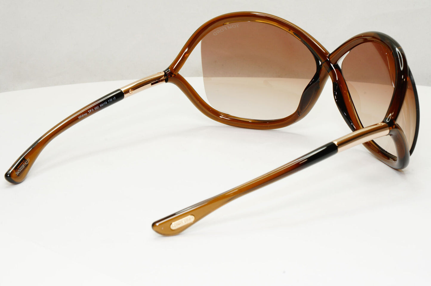 Tom Ford Whitney Sunglasses Brown Gradient Gold Large Wrap TF9 FT0009 692