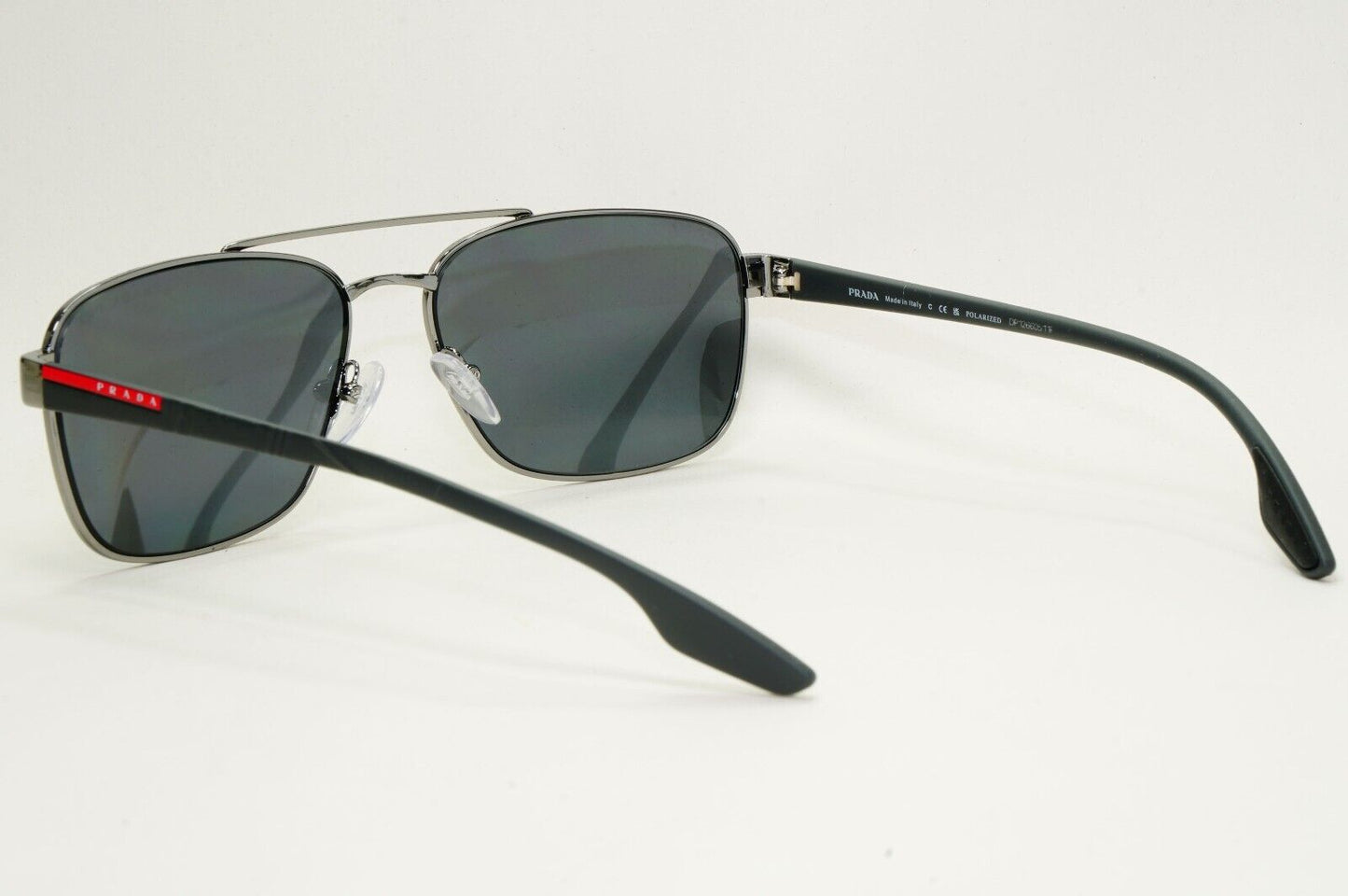 Prada Sunglasses Polarised Gunmetal Black Grey Navigator PR51US SPR 51U 5AV-5Z1