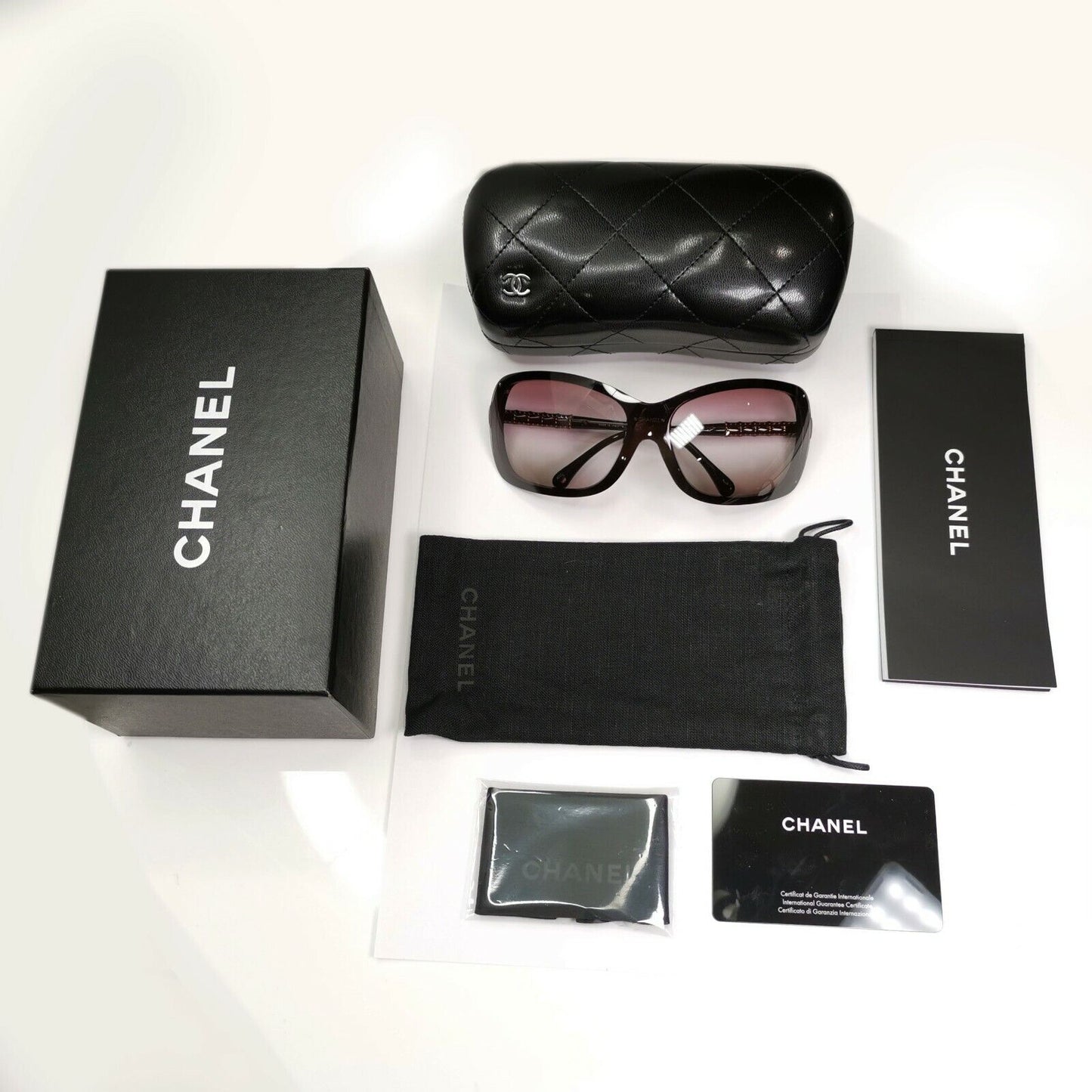 Chanel Burgundy Brown Shield Sunglasses Gold Visor Mask Wrap 6036 638/43 25647