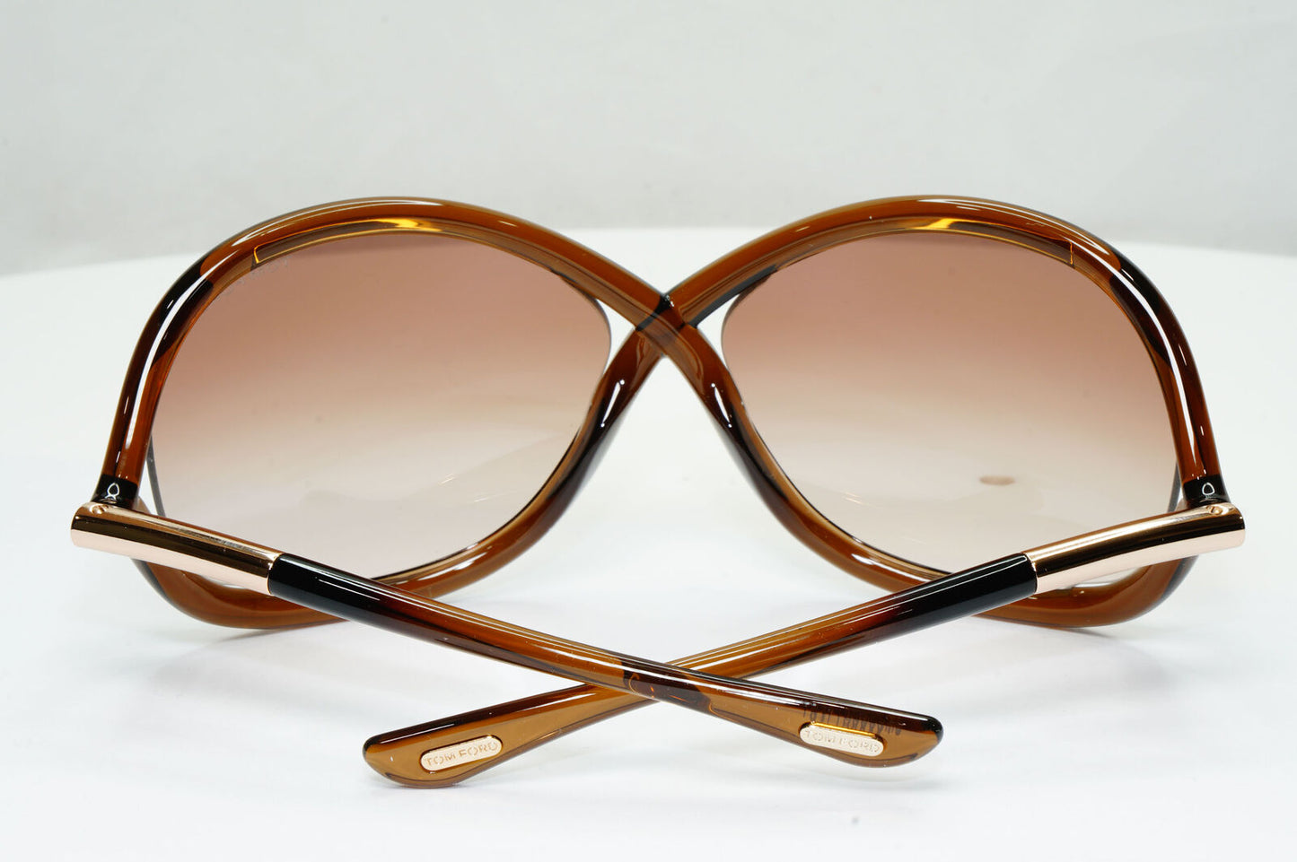 Tom Ford Whitney Sunglasses Brown Gradient Gold Large Wrap TF9 FT0009 692