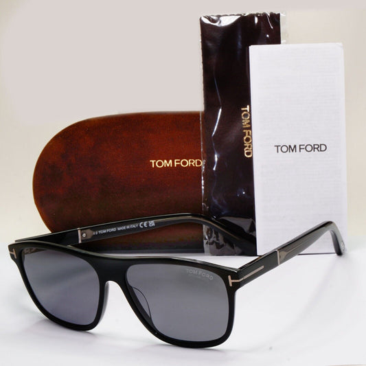 Tom Ford Sunglasses Black Polarised Square Frances FT1081-N TF 1081-N 01D 58mm