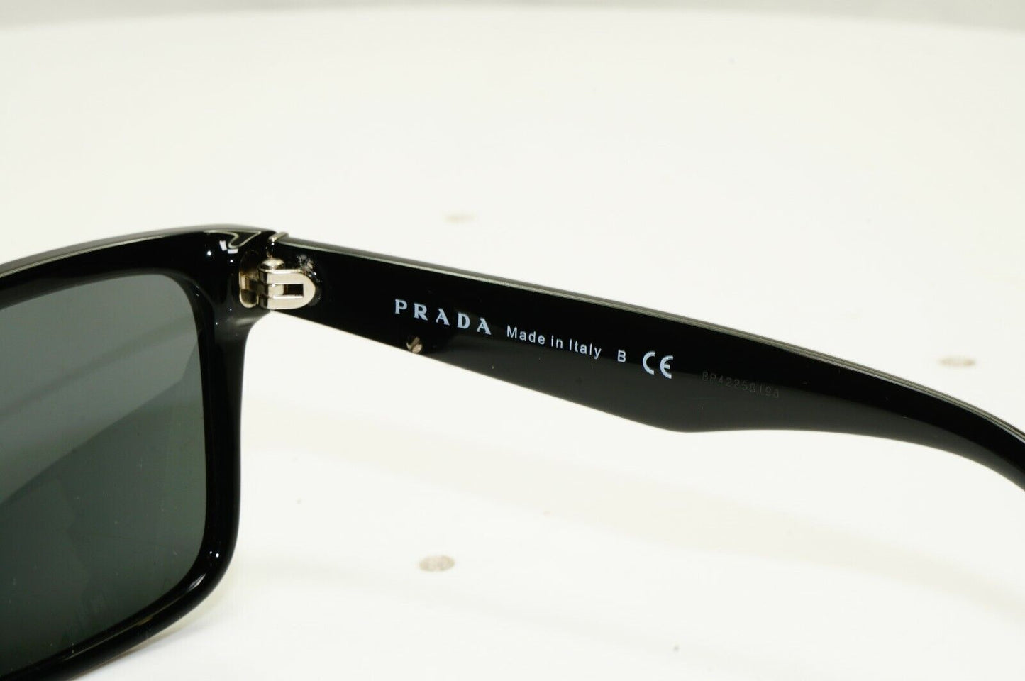 Authentic Prada Mens Glossy Black Square Designer Sunglasses SPR 19S 1AB-5S0