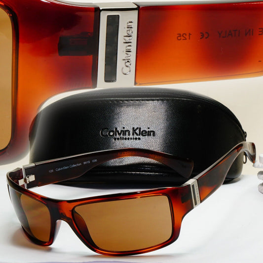 Calvin Klein Sunglasses 2005 Vintage Brown Tortoise Wrap 841S 036 121124