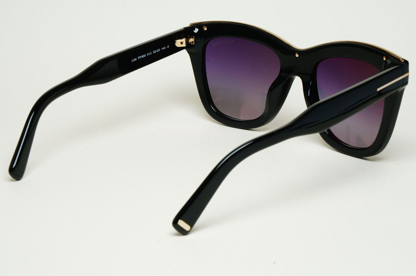 Tom Ford Sunglasses Julie Black Grey Square Gold T FT0685 TF 685 01C 52mm