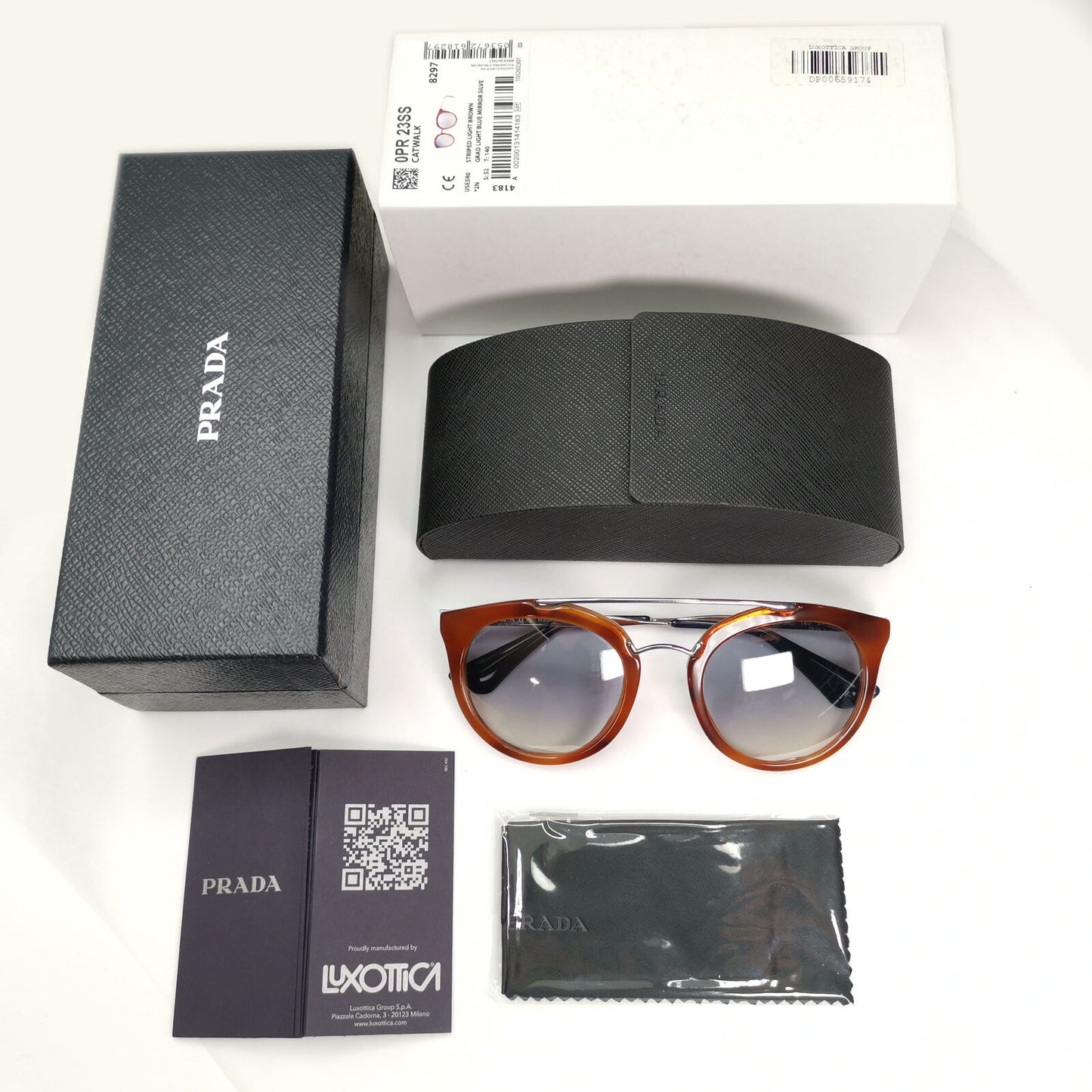 Prada Sunglasses Cinema Catwalk Brown Silver Mirror PR23SS SPR 23S USE-5R0