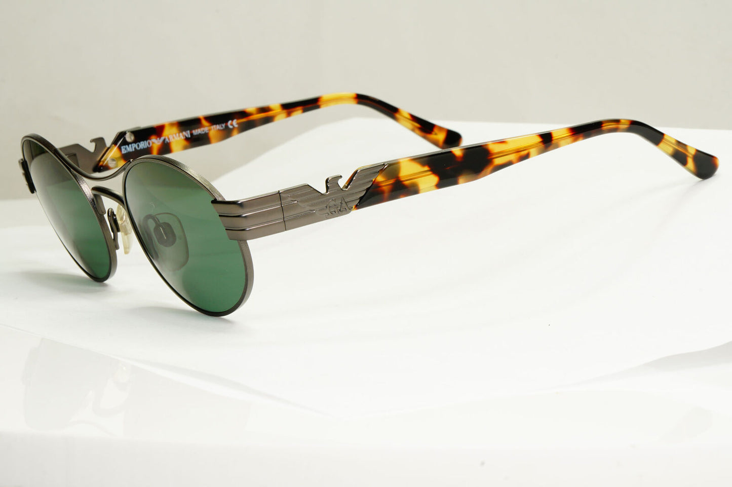 Emporio Armani Sunglasses 1997 Vintage Gunmetal Brown Green Eagle 047-S 905/26