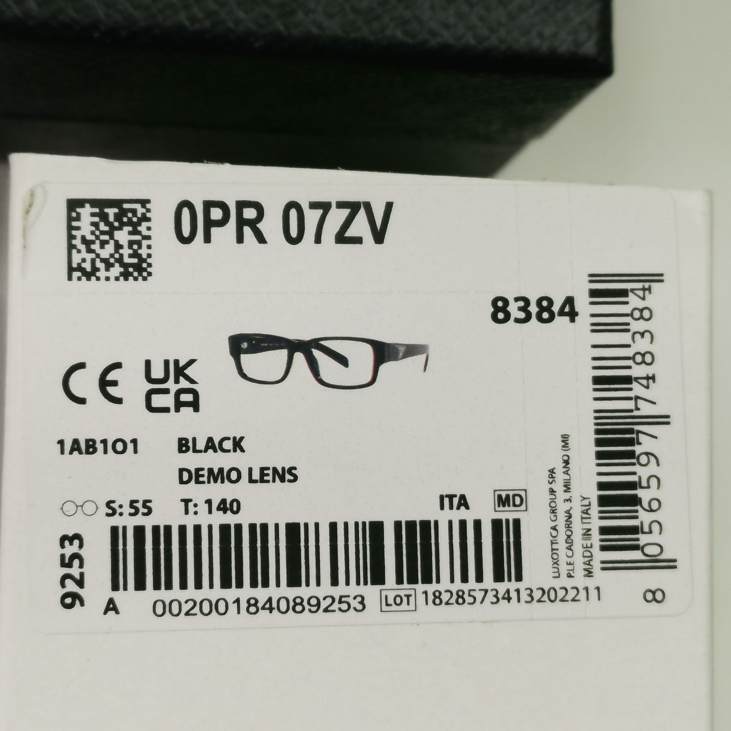Prada Sunglasses Black Triangle Logo Symbole PR07ZV VPR 07Z 1AB-1O1