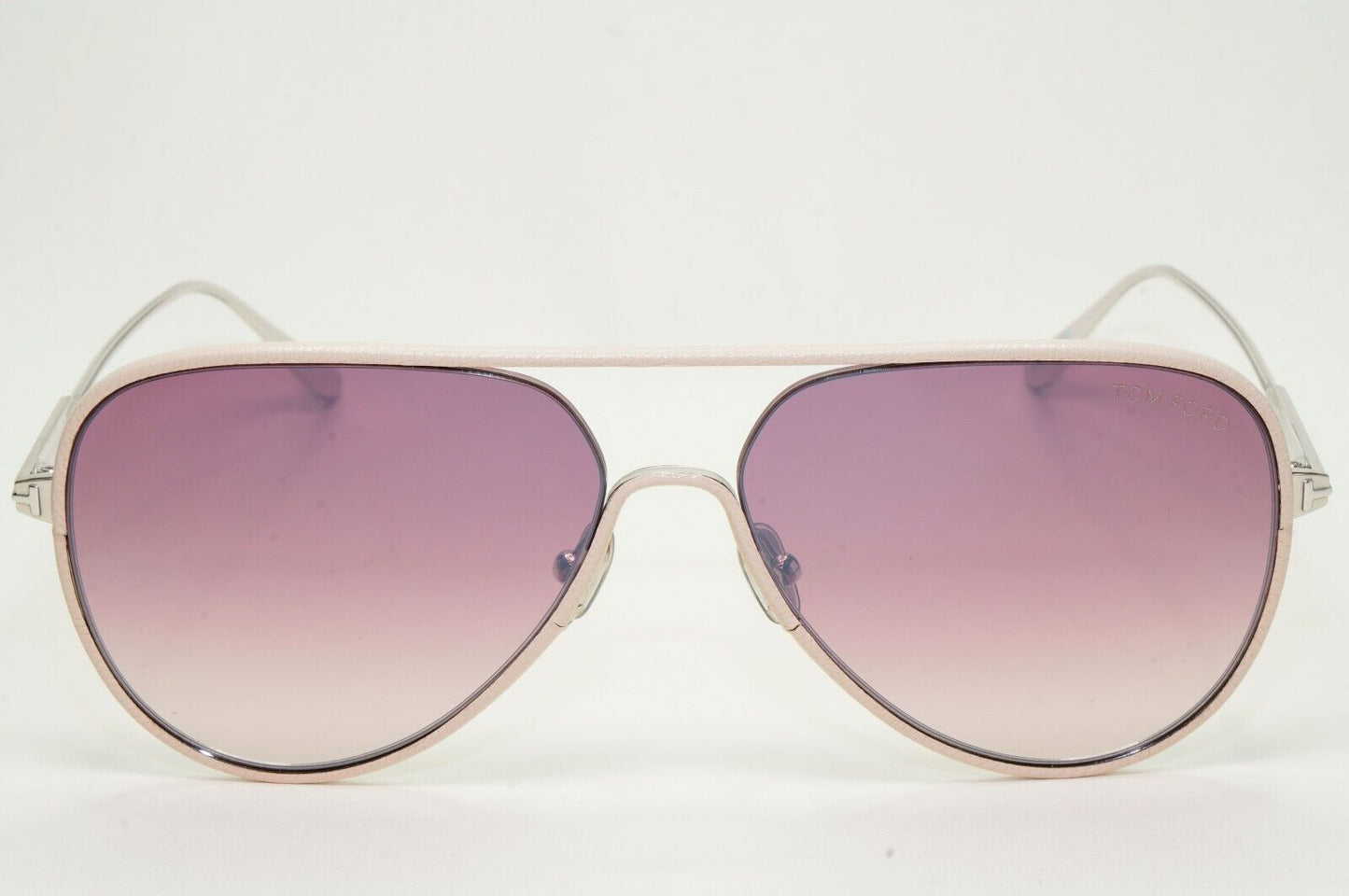Tom Ford Sunglasses Jessie-02 Leather Pilot Silver Brown FT1016 TF 1016 18Z 60mm