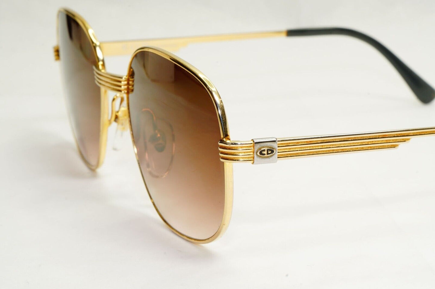 Dior Monsieur Sunglasses 1990s Vintage Japan Gold Brown Square 2380 42 270324