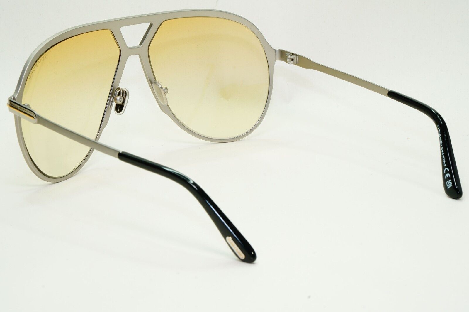 Tom Ford Sunglasses Xavier Silver Gold Yellow Unisex Large FT1060 TF 1060 16F