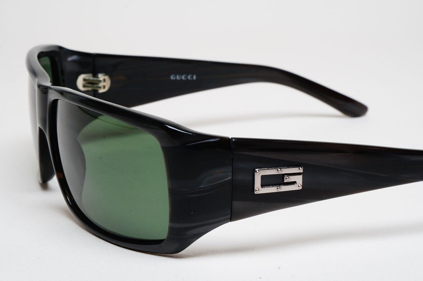 Gucci Sunglasses 1997 Vintage Grey Marble Green Square GG 1494/S AD7 280125