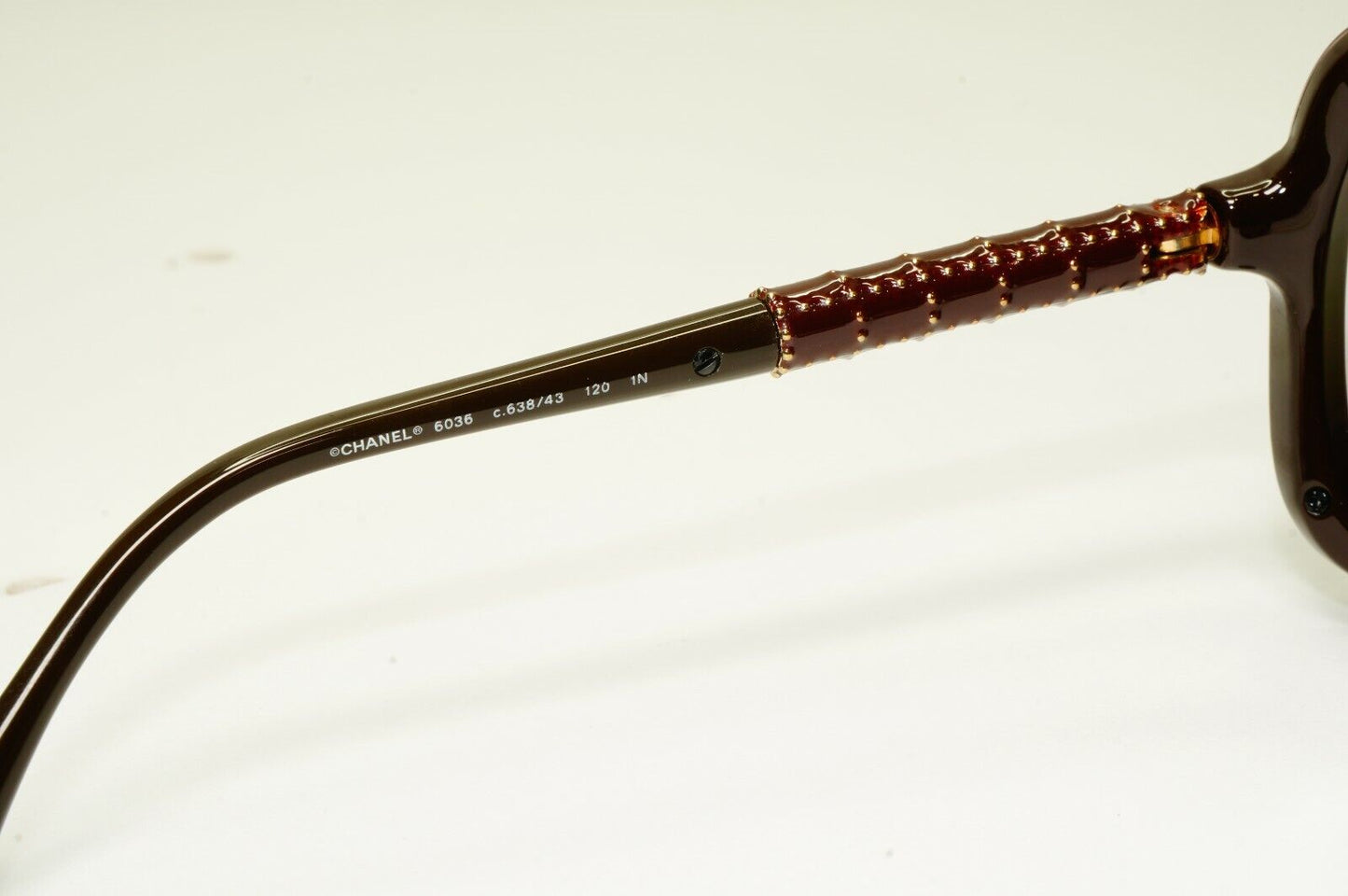 Chanel Burgundy Brown Shield Sunglasses Gold Visor Mask Wrap 6036 638/43 25647