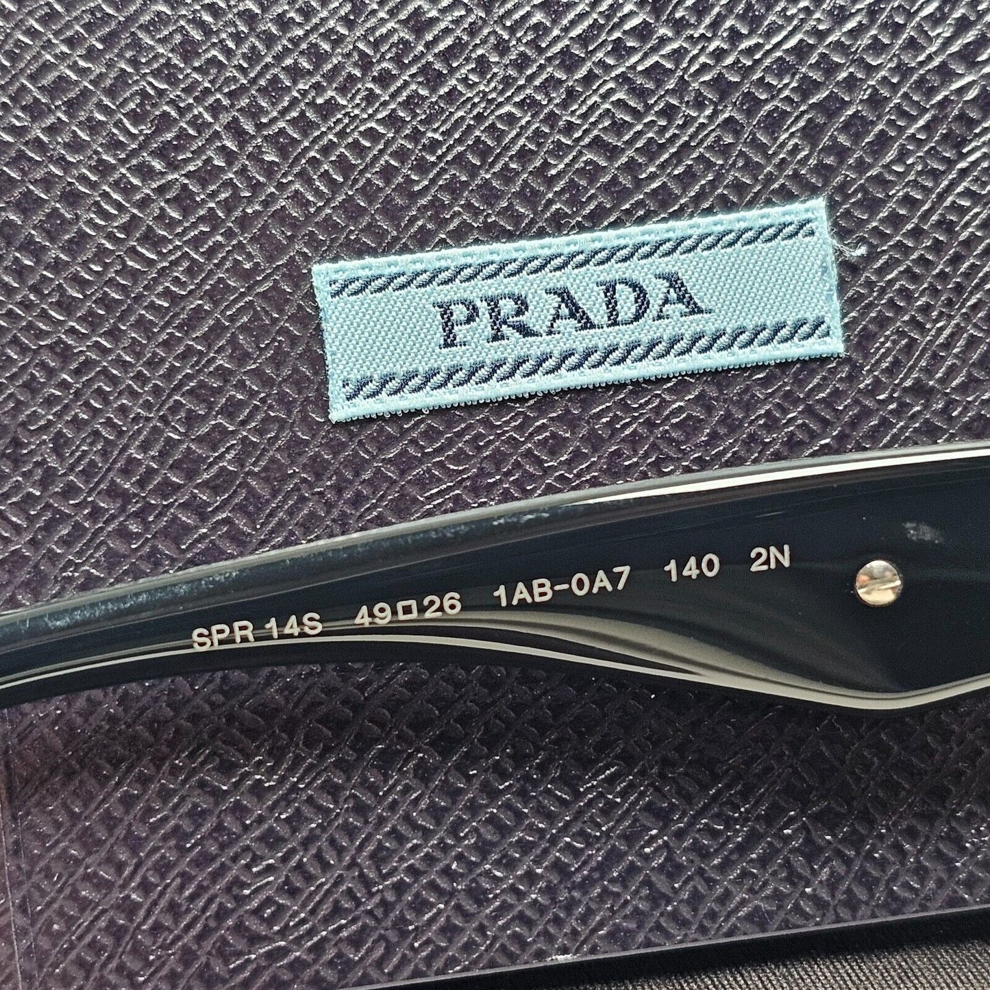 Prada Black Cinema Saffiano Leather Sunglasses PR14SS SPR 14S 1AB-0A7 151124