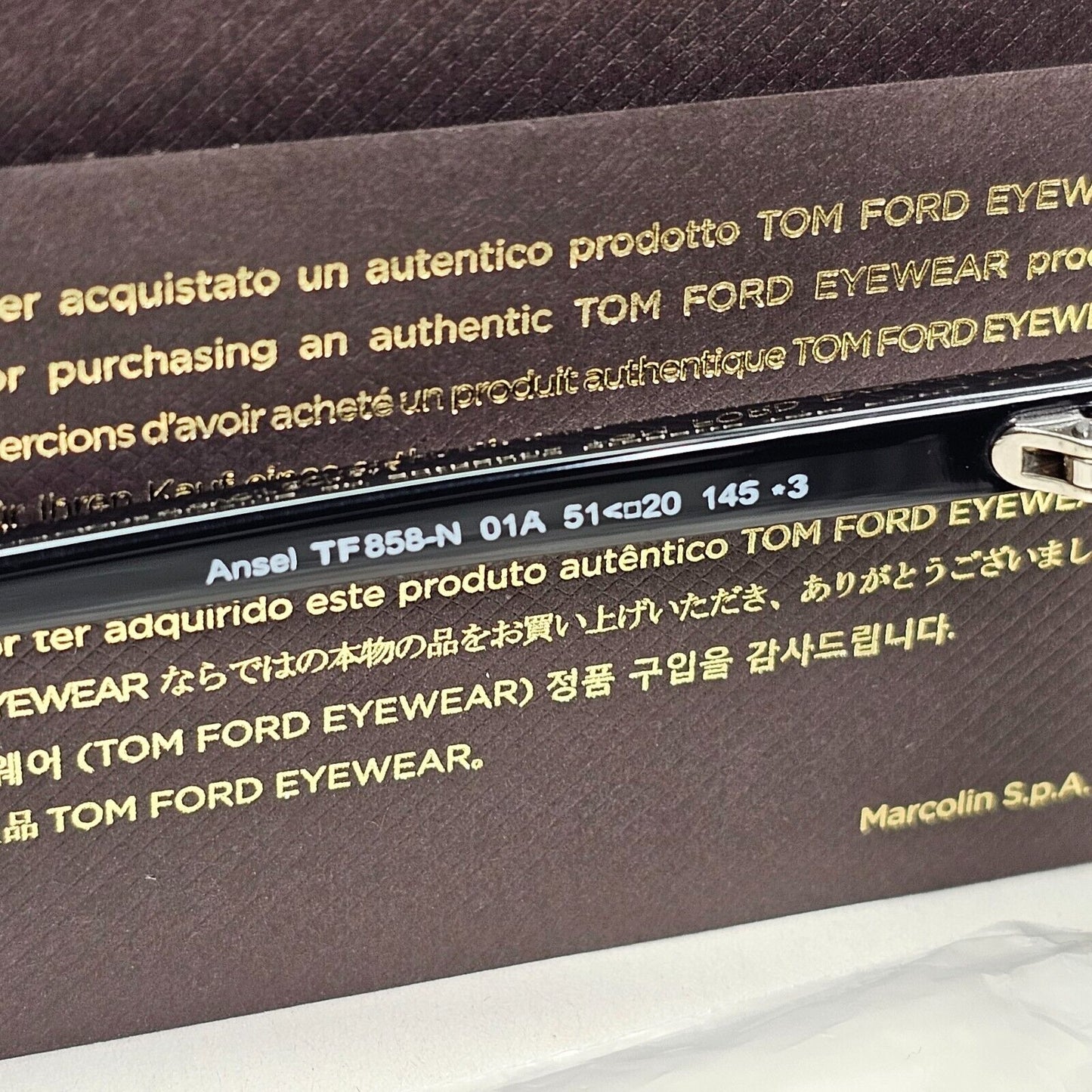 Tom Ford Sunglasses Ansel Black Glossy Square FT 0858-N TF 858-N 01A 51mm