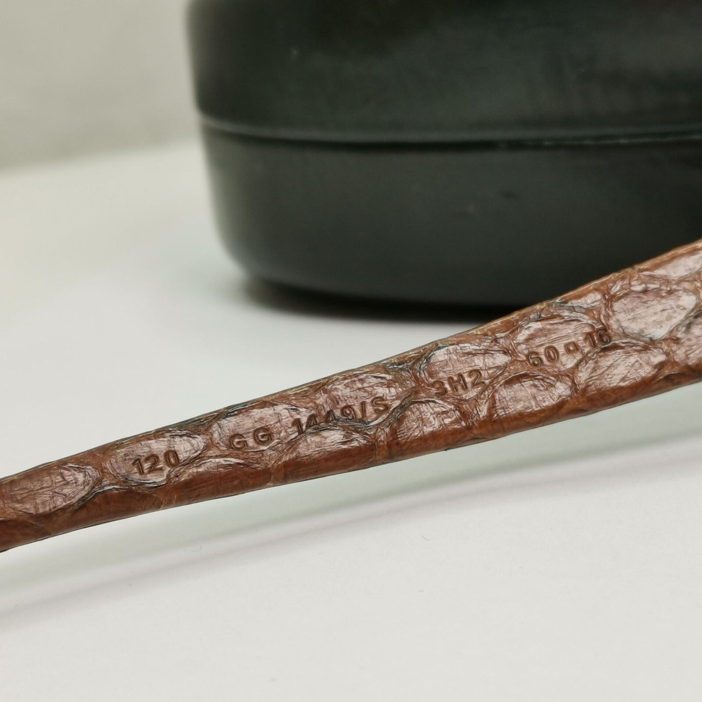 Gucci Snake Leather Sunglasses 1998 Vintage Brown Exotic GG 1449/S 3H2 290323