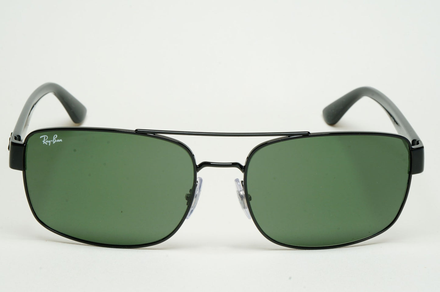 Ray-Ban Sunglasses Black Green Square Pilot Navigator RB 3687 002/31 61mm