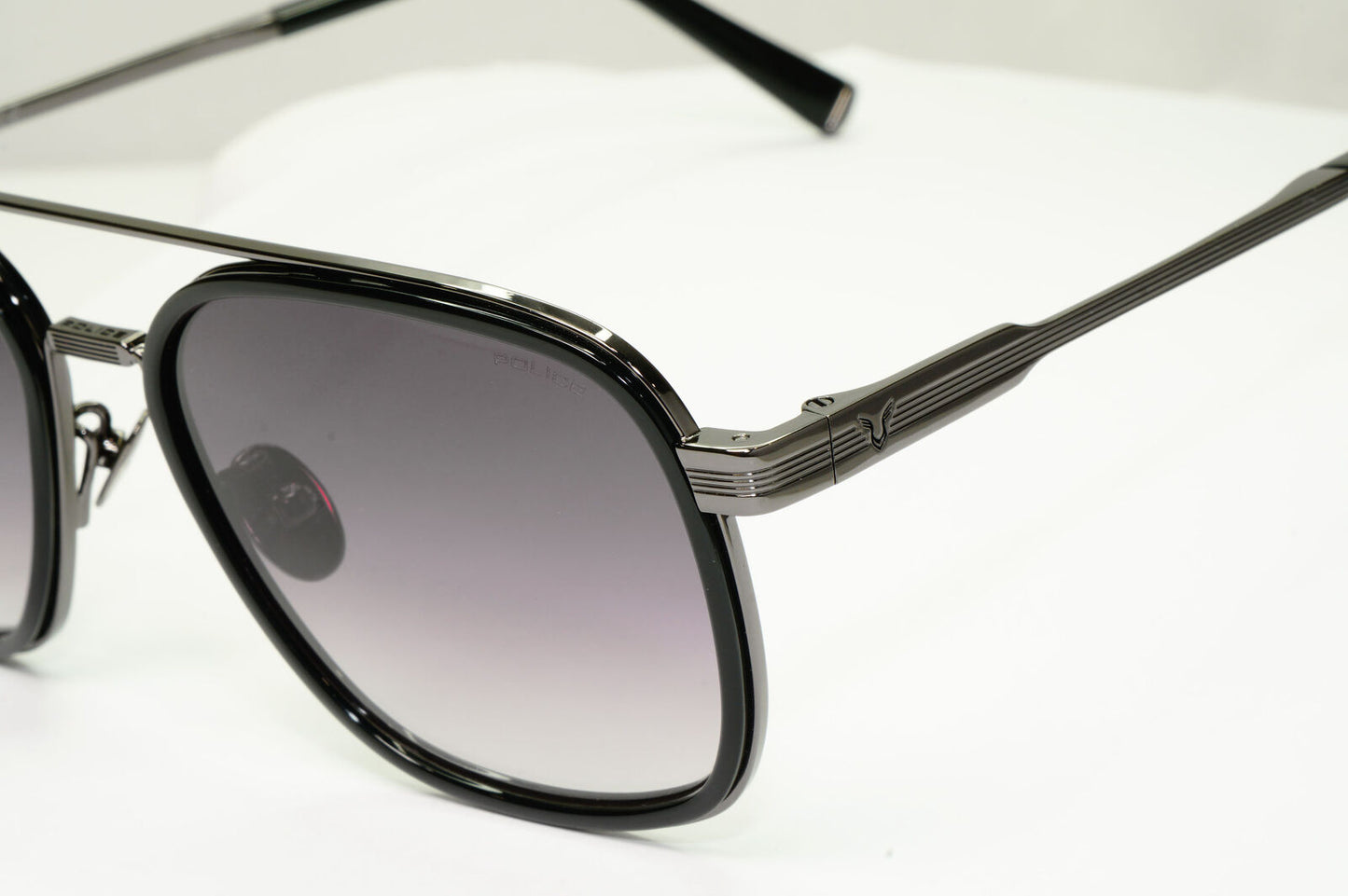 Police Lewis Hamilton F1 Sunglasses Black Smoke Gunmetal Square SPL C49 COL BLKY