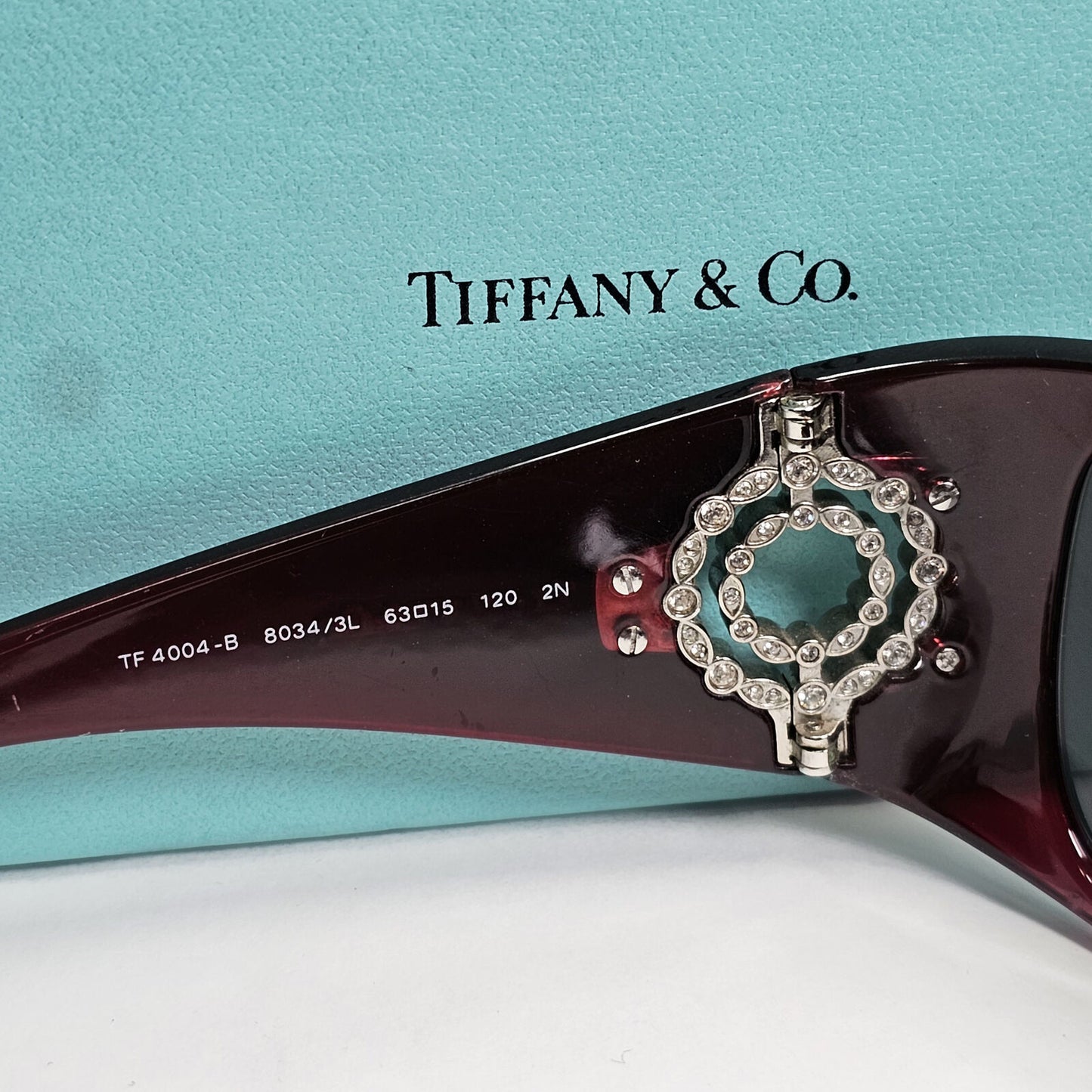 Tiffany & Co Sunglasses 2010 Vintage Dark Red Black TF 4004-B 8034/3L 270124