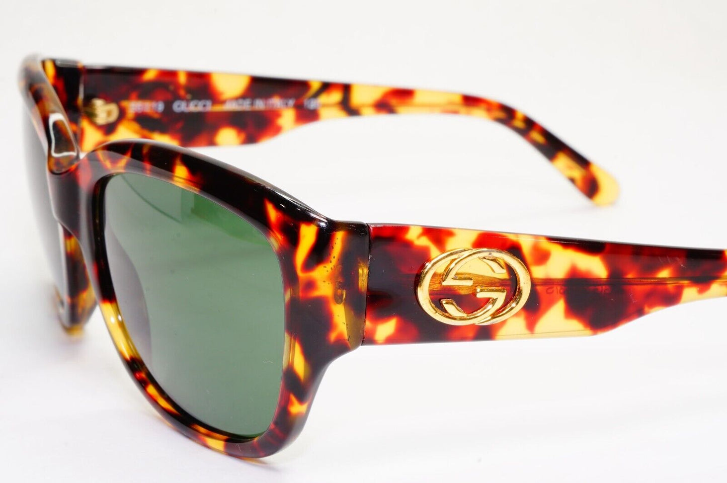 Gucci Sunglasses 1996 Vintage Brown Gold Green Square GG 2183/S 02Y 56mm 111223